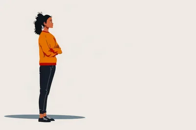 Young Woman Standing With Arms Crossed