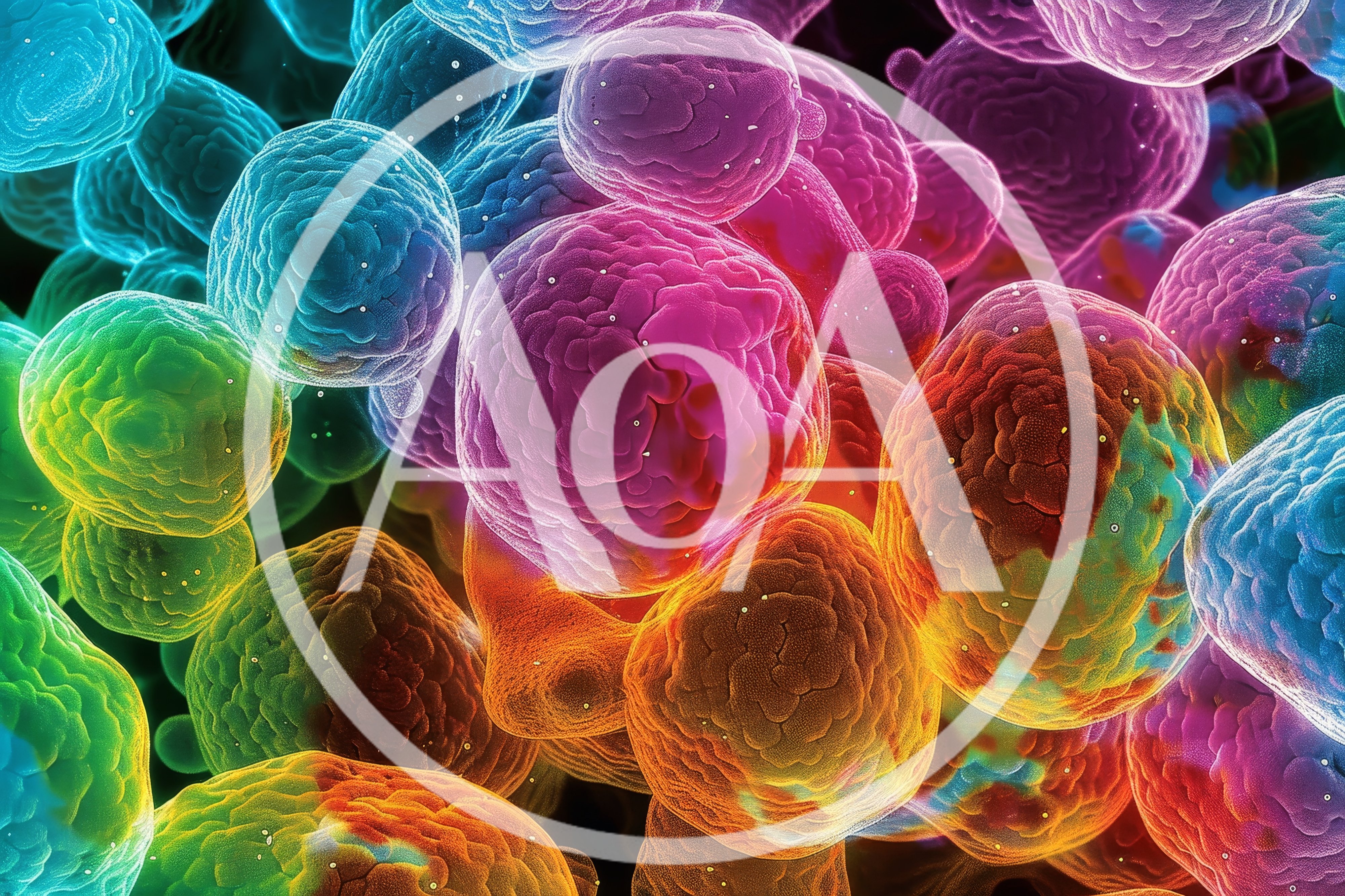 Microscopic View Of Colorful Biological Cells