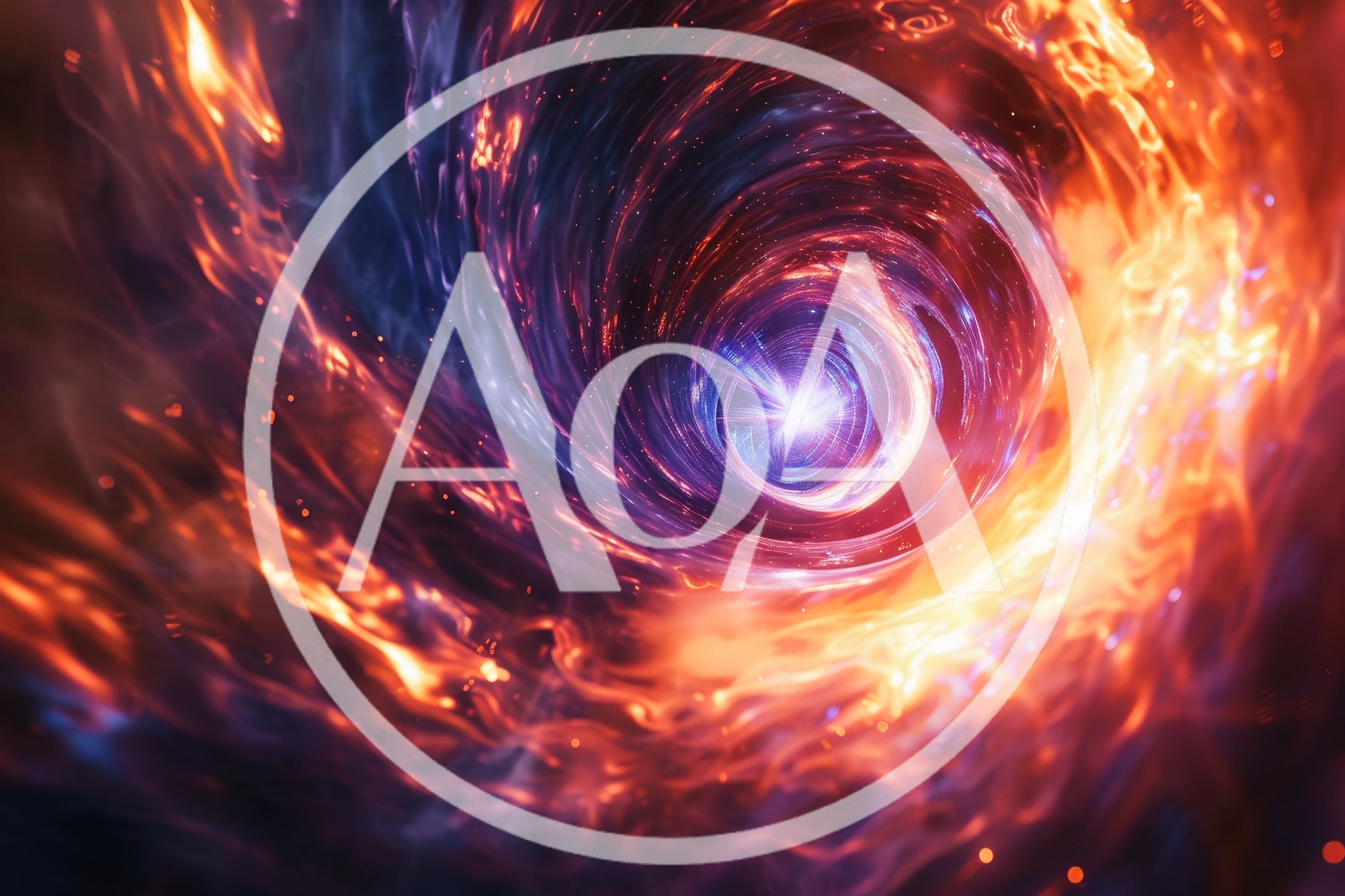 Abstract Cosmic Vortex With Swirling Fire And Light