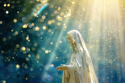 Statue of the Virgin Mary in Divine Light
