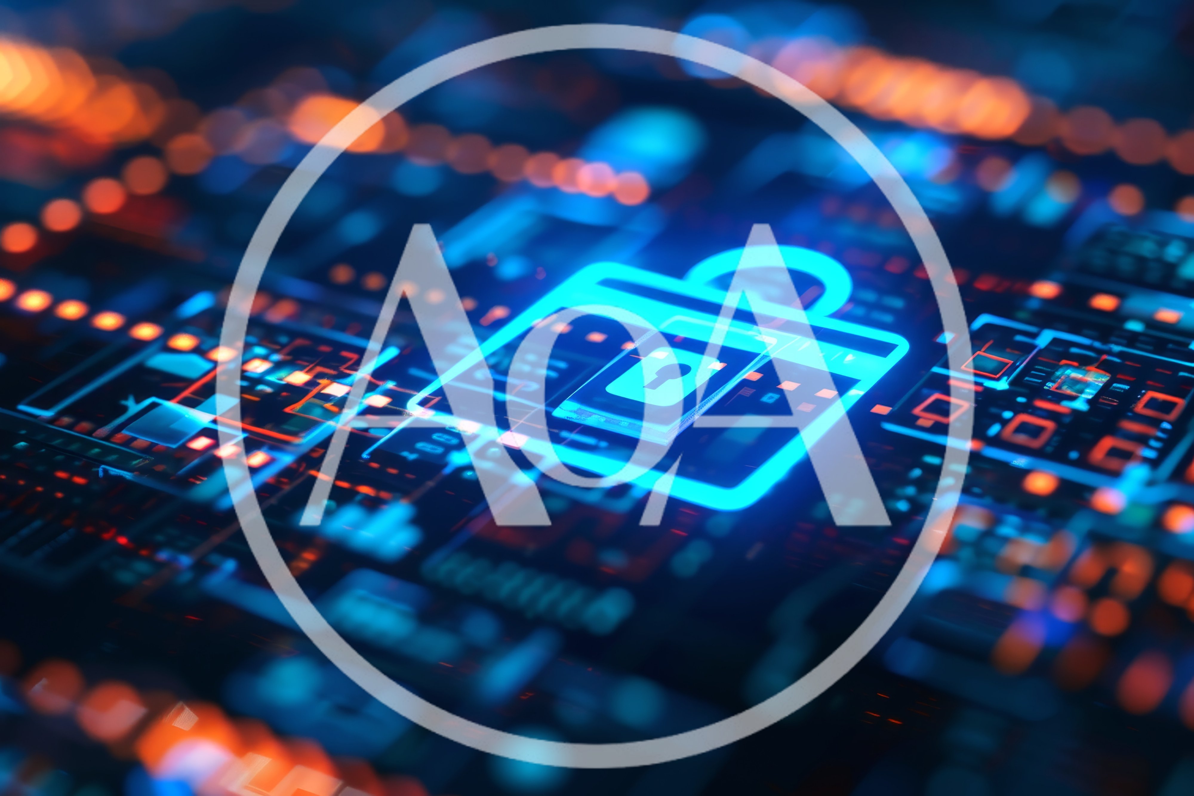 Digital Cybersecurity Concept With Glowing Padlock Icon