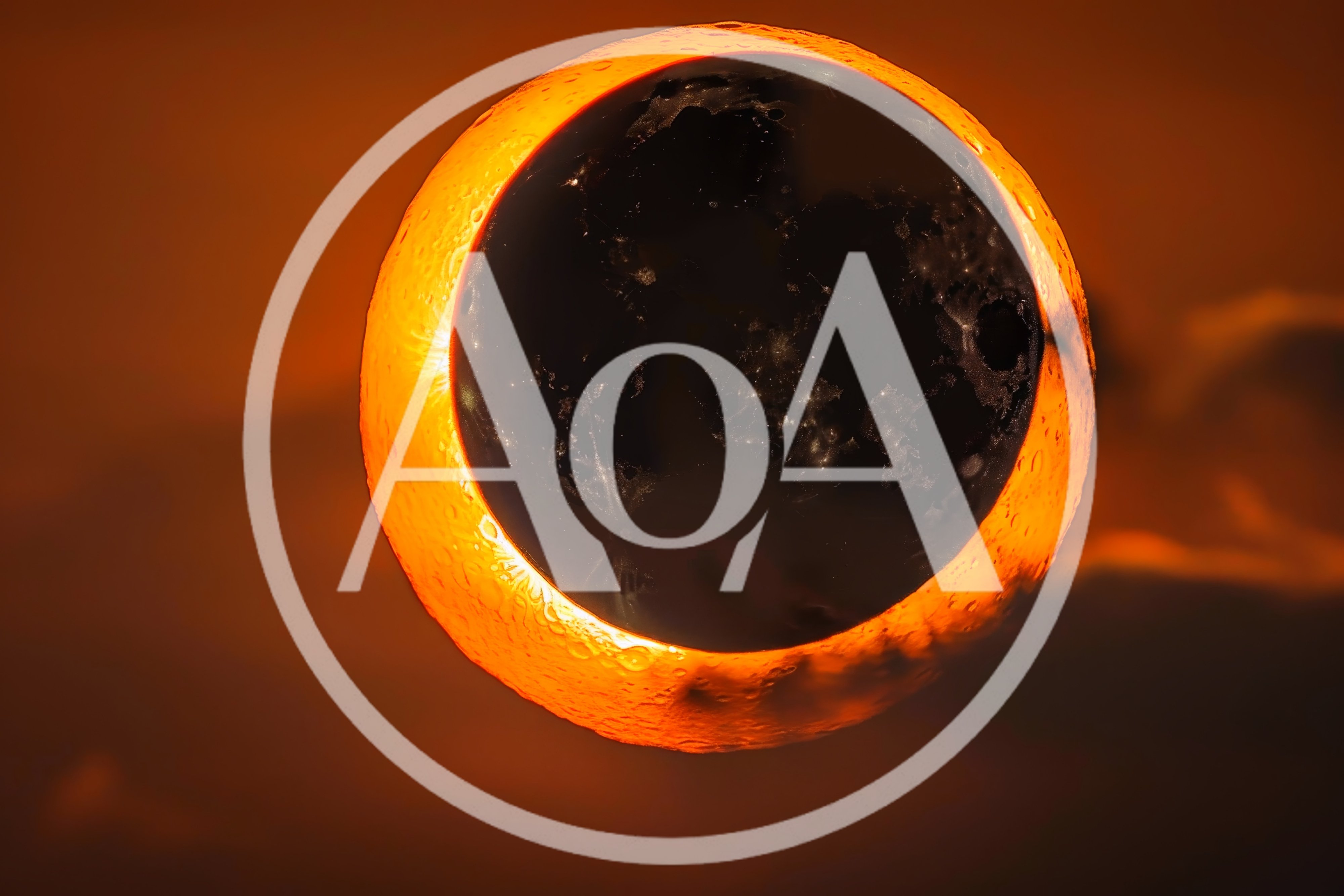 Surreal Solar Eclipse With Glowing Orange Ring