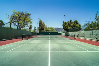 Empty Tennis Court on a Sunny Day