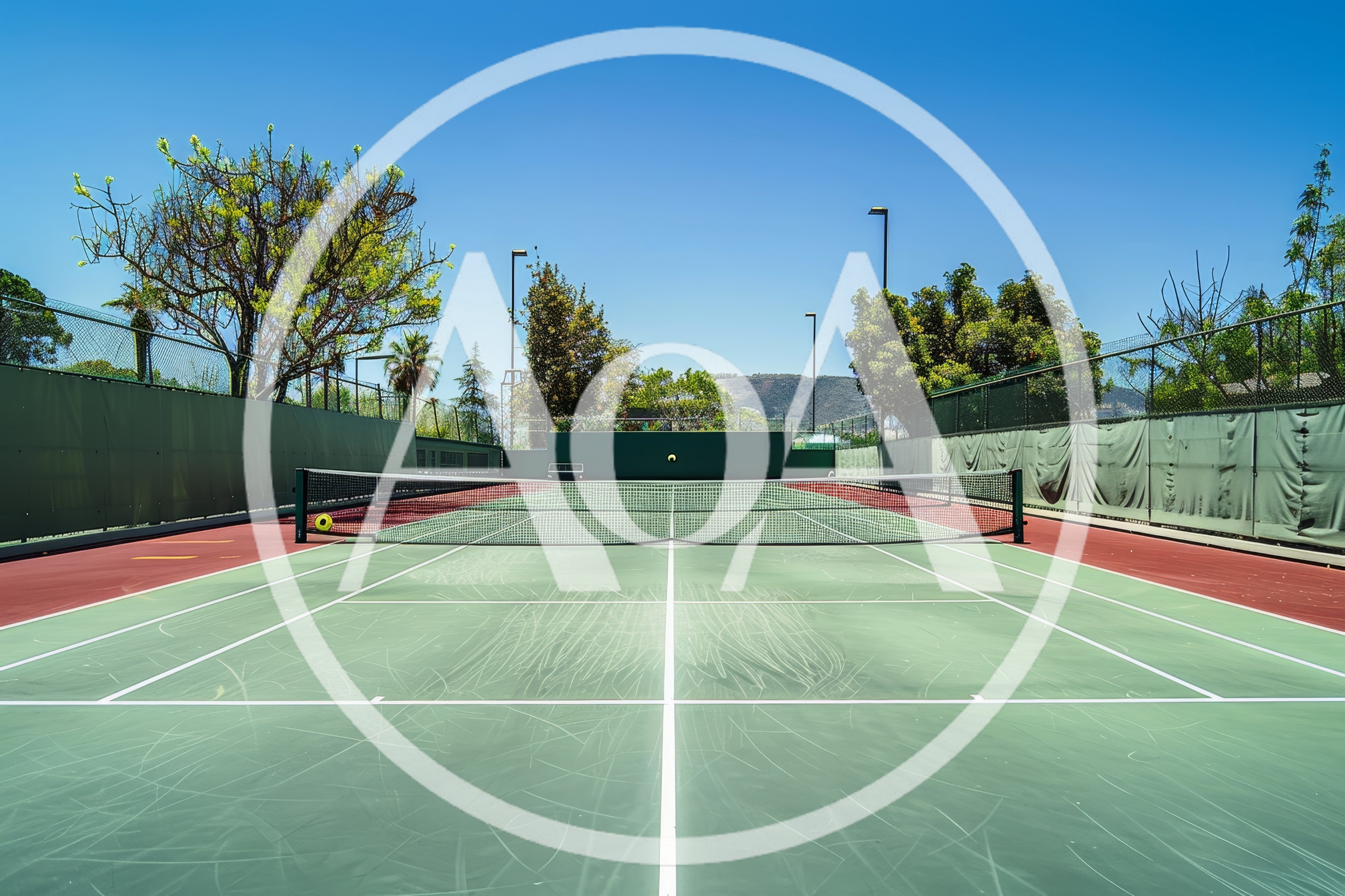 Empty Tennis Court on a Sunny Day