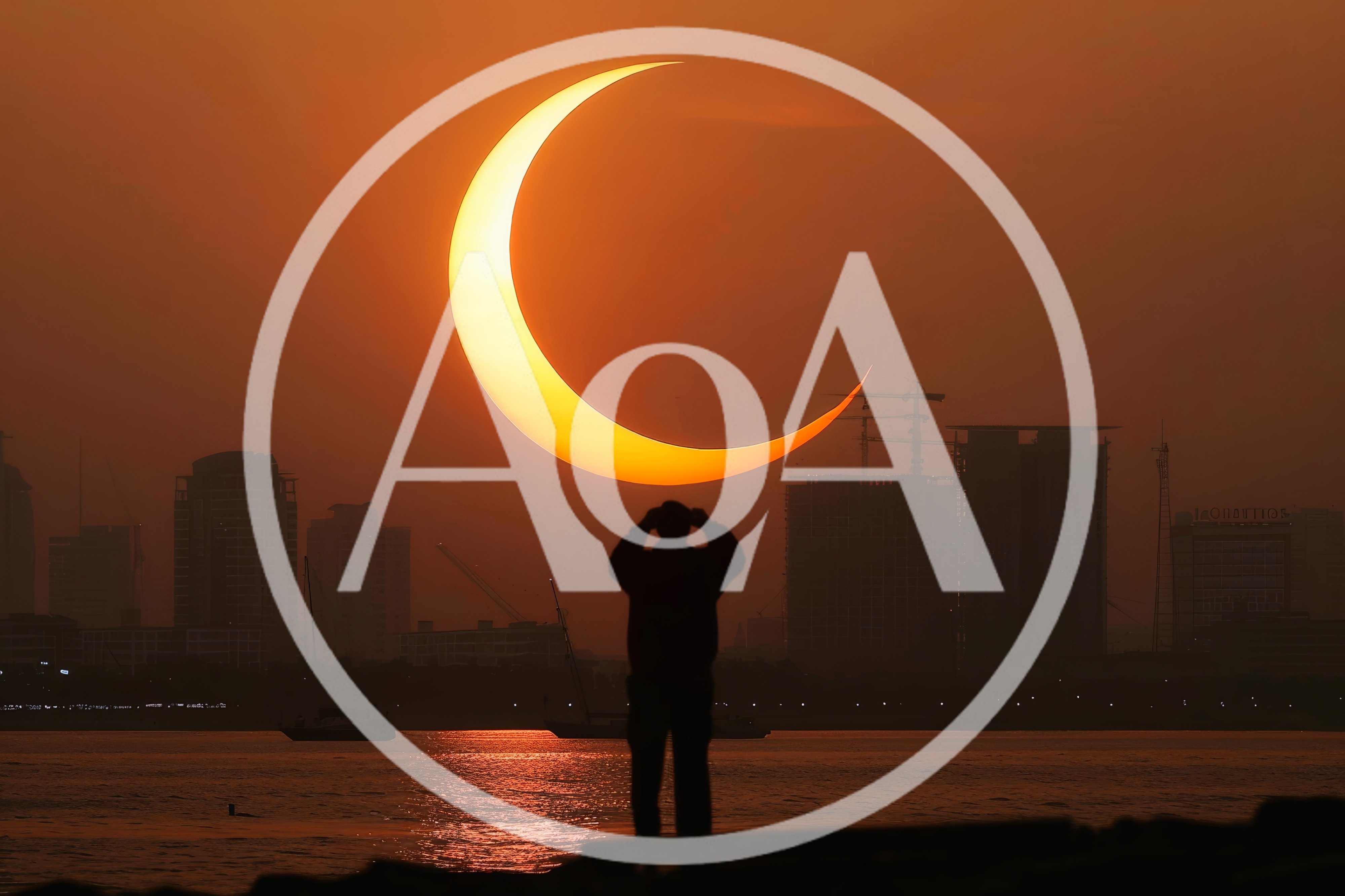 Silhouette Of A Person Watching A Solar Eclipse