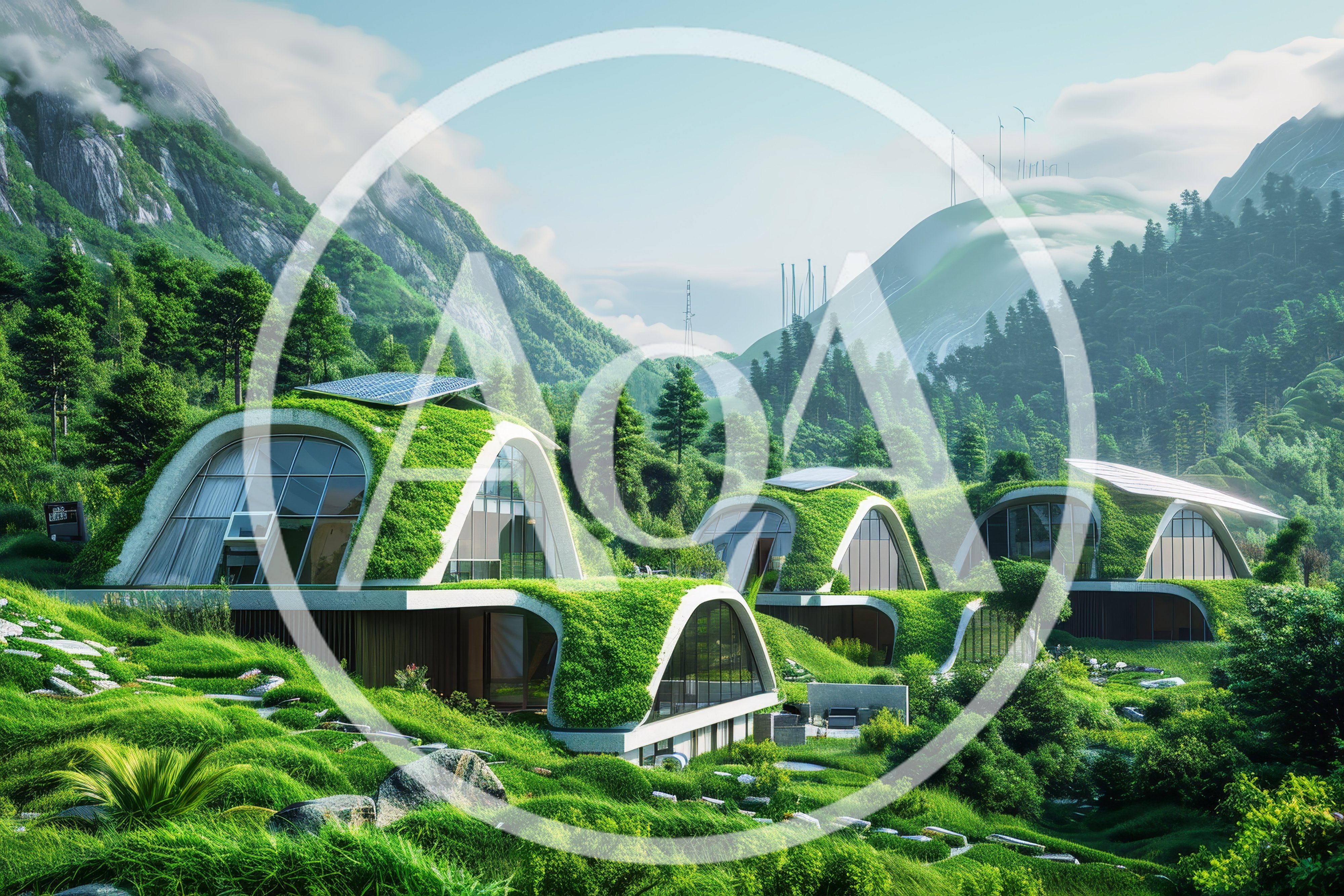 Futuristic Eco-Friendly Homes Nestled In Lush Mountain Landscape