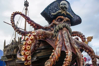 Giant Octopus Pirate Ship Carnival Float
