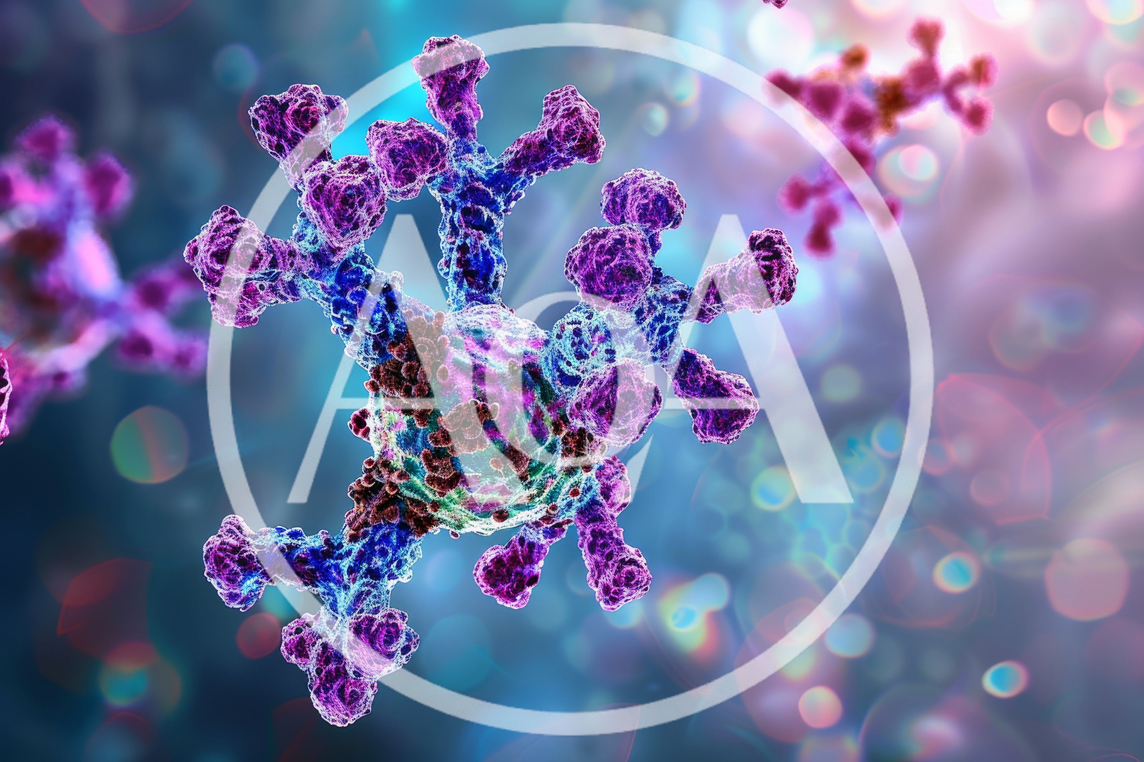 3D Rendered Coronavirus SARS-CoV-2 Viral Particles