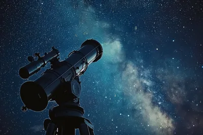 Telescope Pointing Toward The Milky Way Galaxy