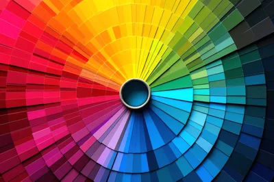 Circular Color Swatch Fan Arranged In A Spectrum