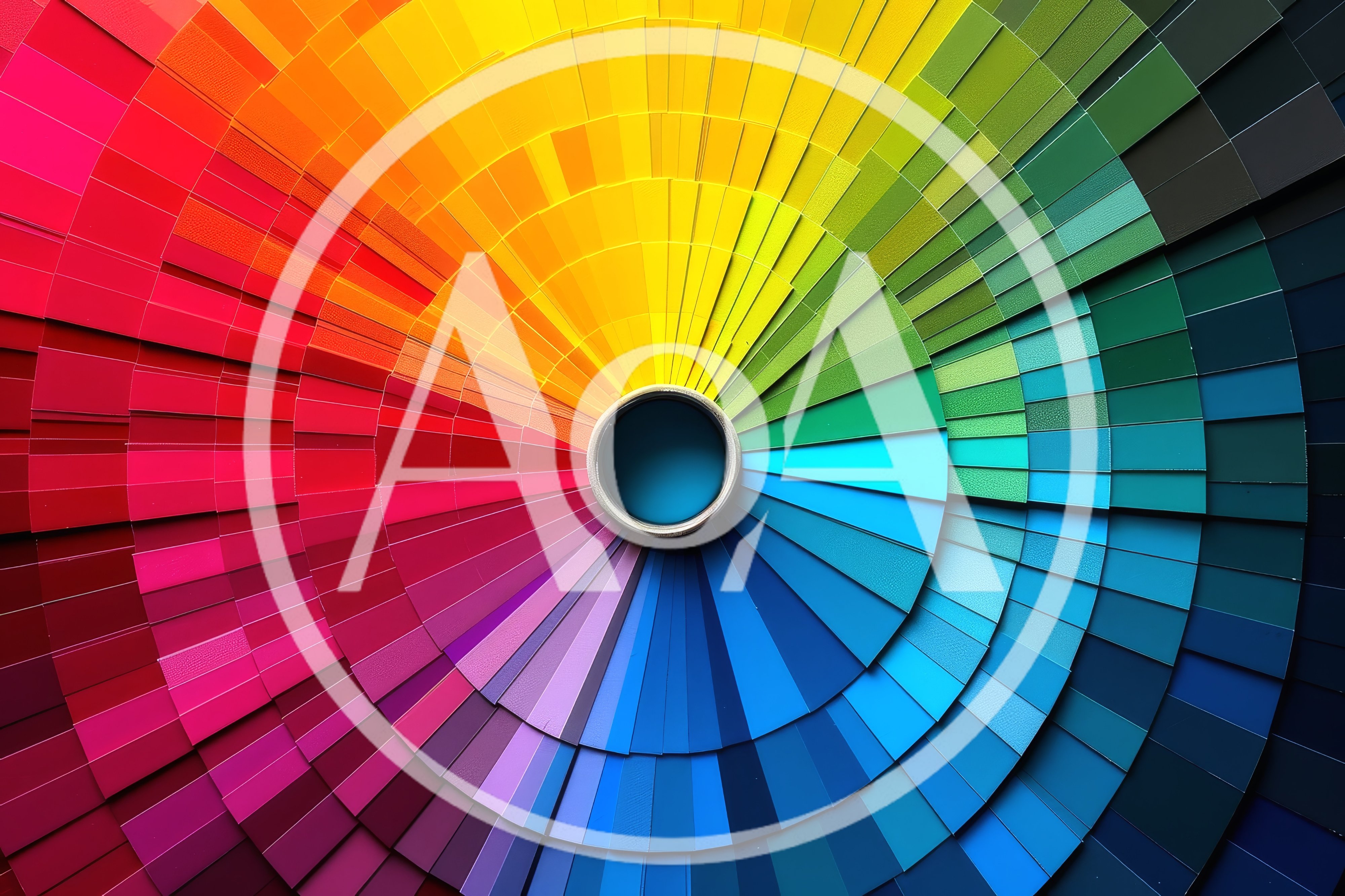 Circular Color Swatch Fan Arranged In A Spectrum