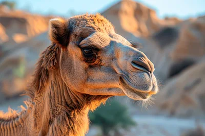 Close Up Portrait Of A Dromedary Camel