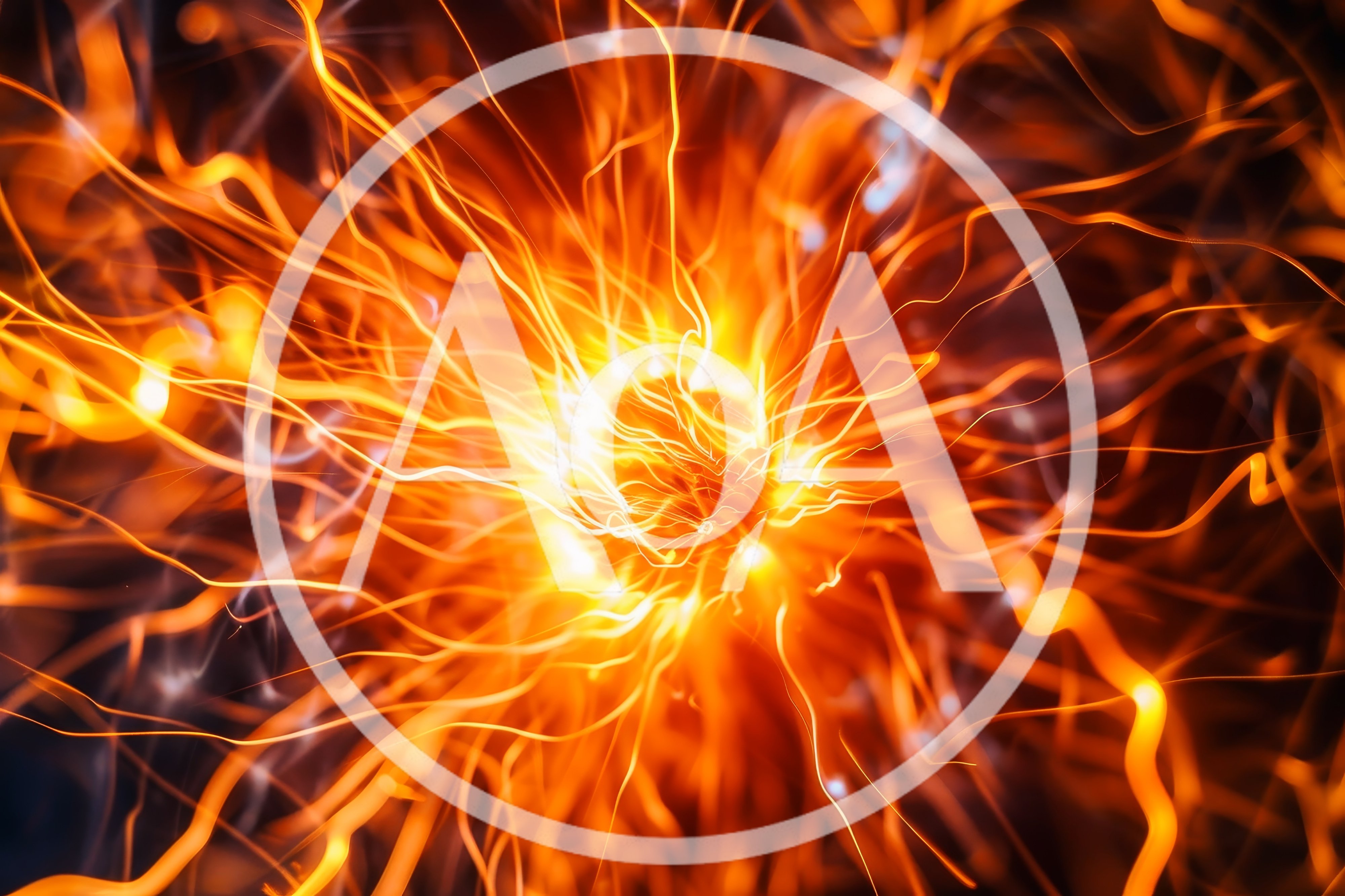 Abstract Glowing Energy Particles Radiating From Center