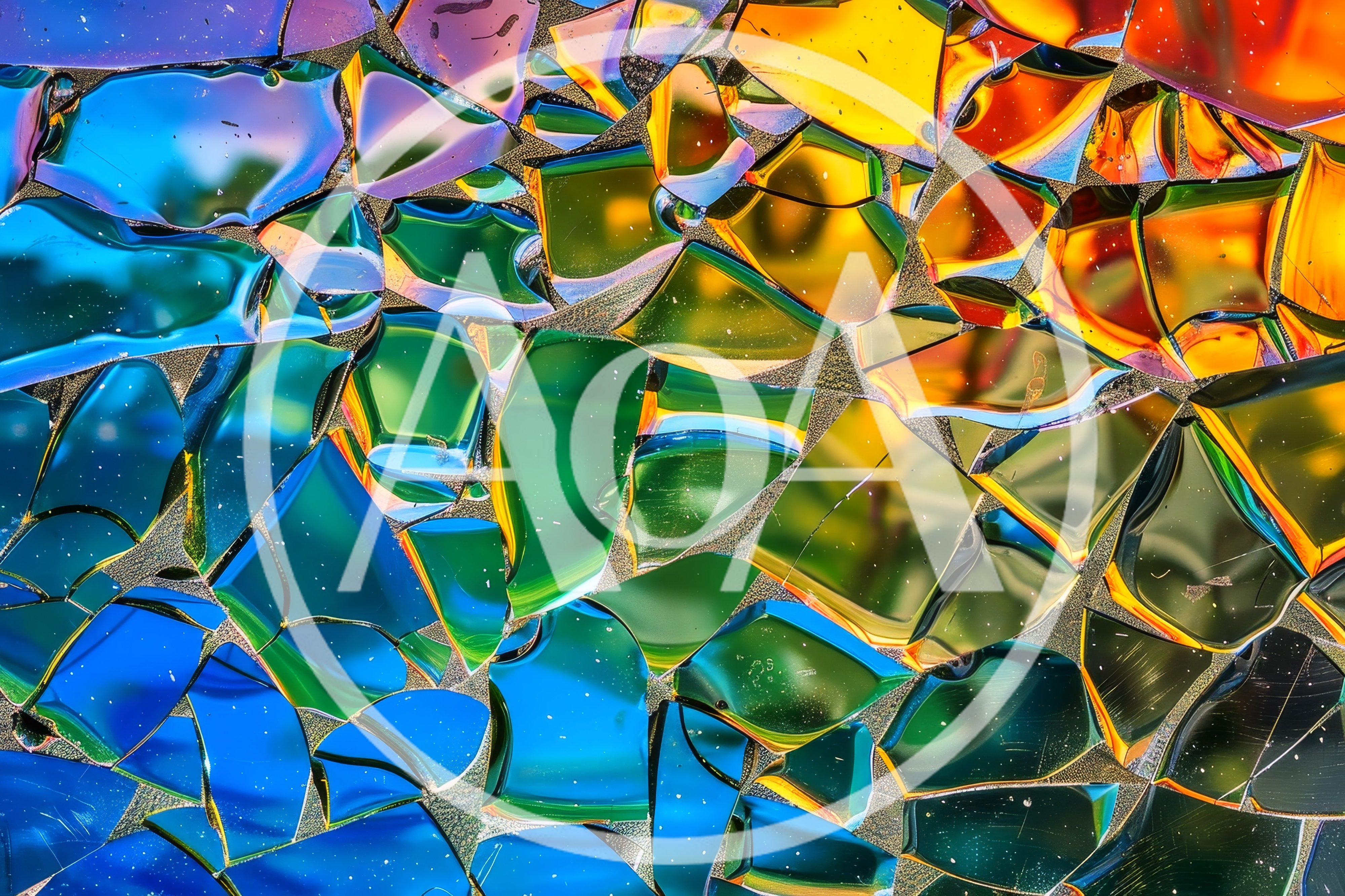 Abstract Background Of Colorful Shattered Glass Fragments
