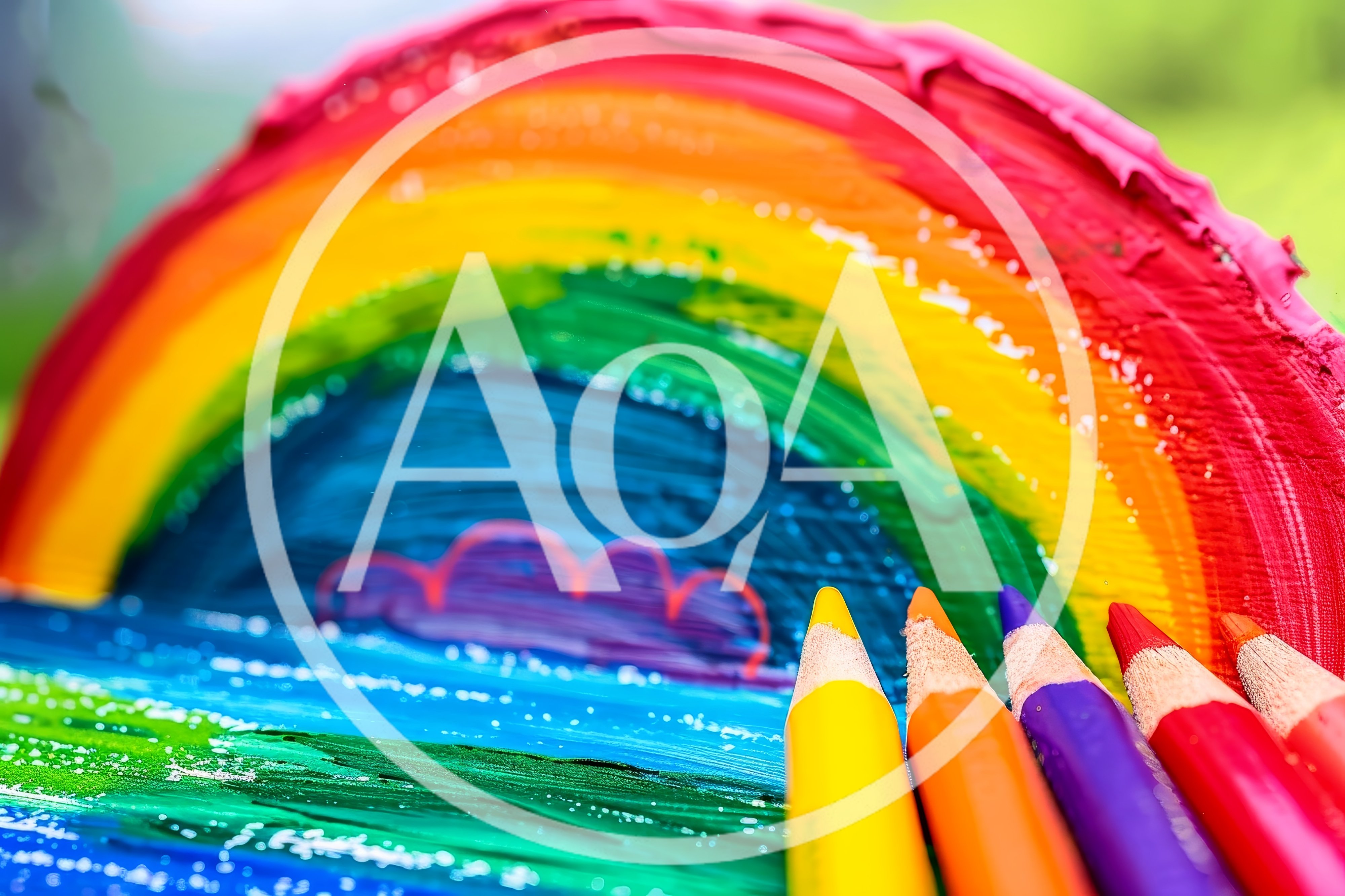 Colorful Rainbow Drawing With Colored Pencils