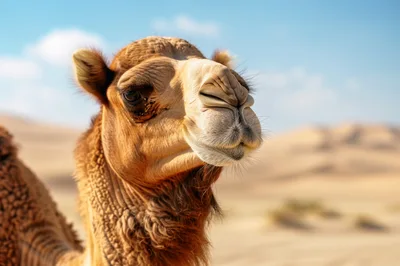 Close Up Portrait Of A Dromedary Camel