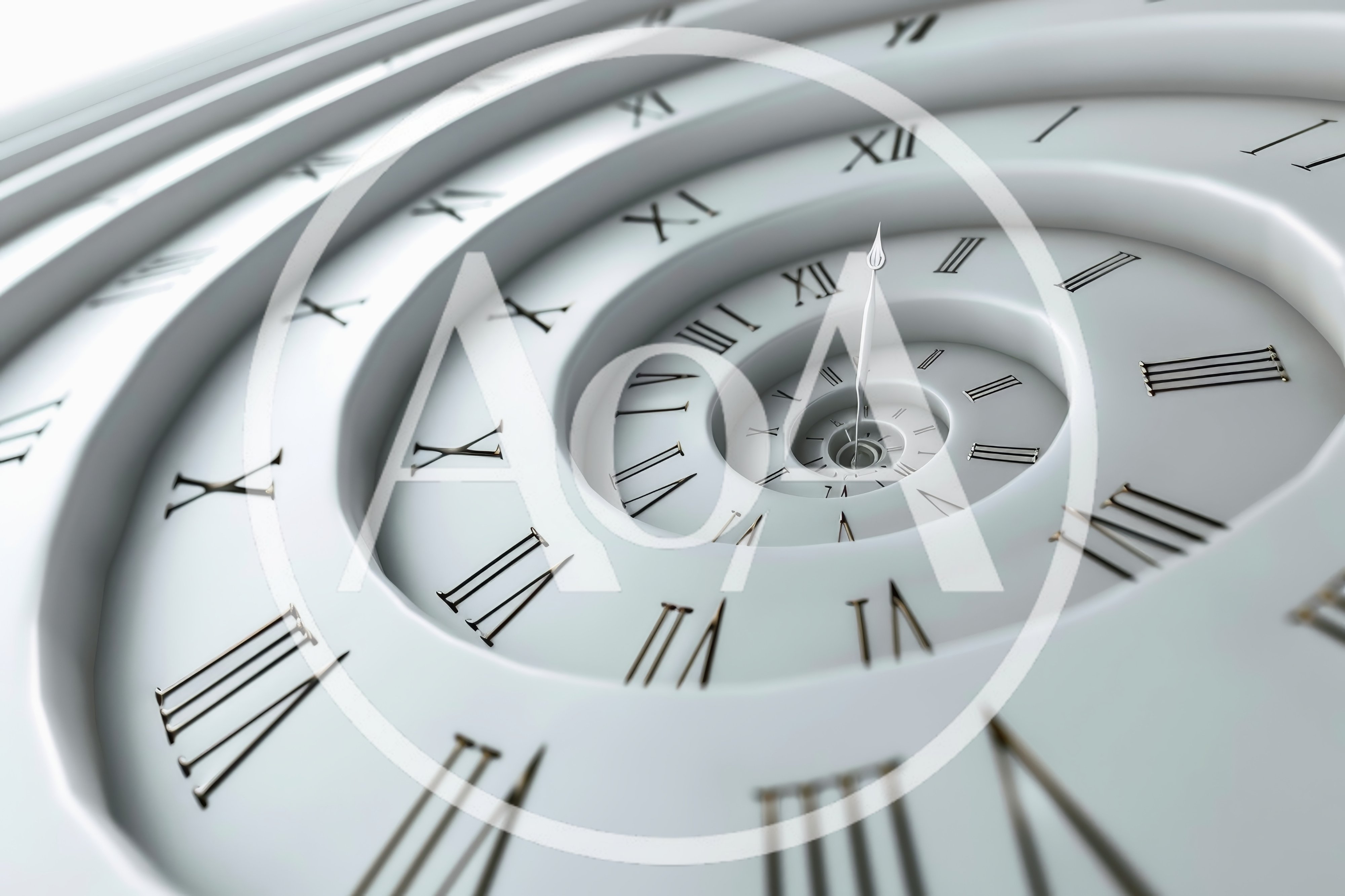 Surreal Spiral Clock Face With Infinite Depth