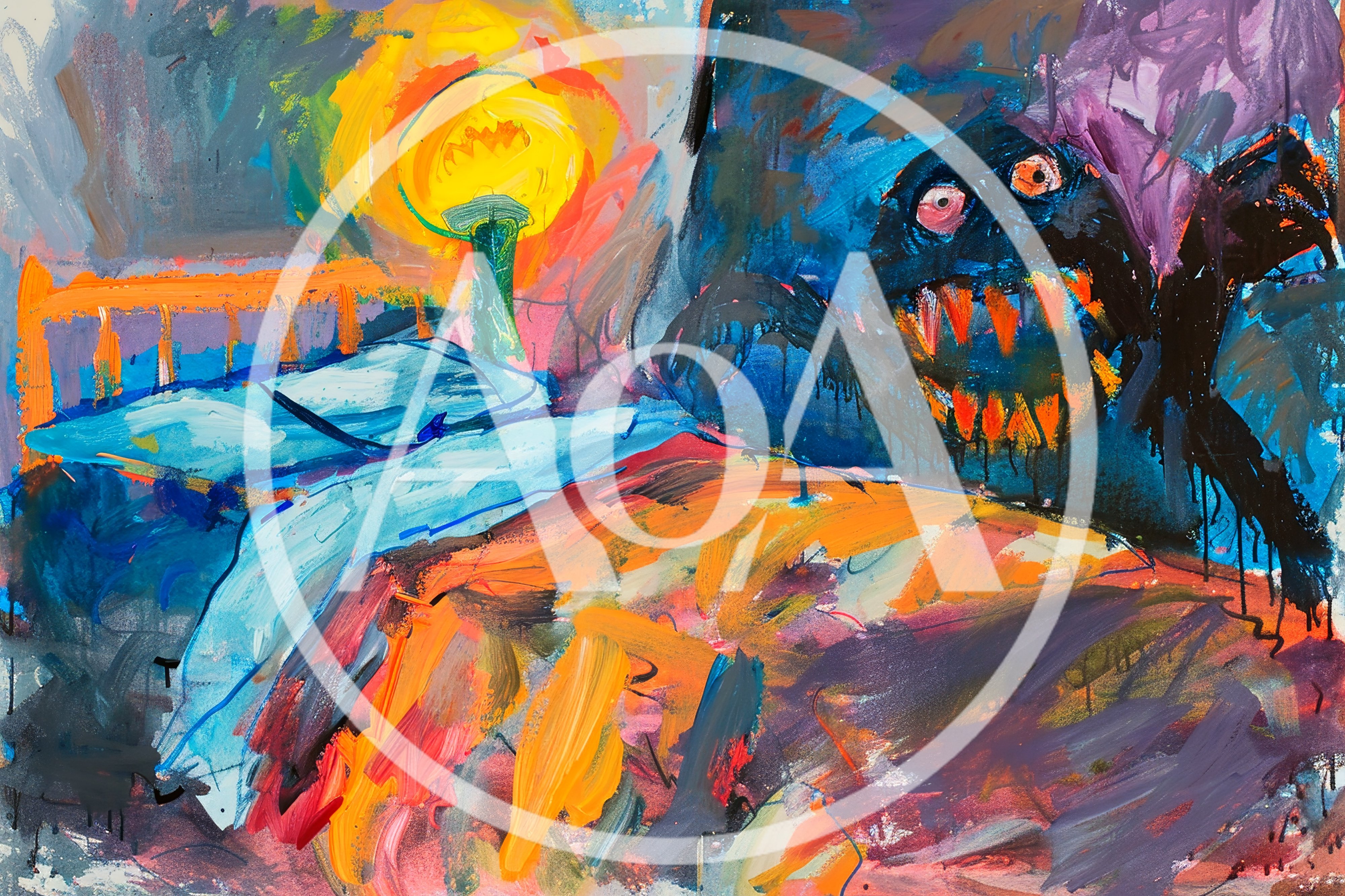 Abstract Expressionist Painting Of A Nightmarish Bedroom Scene