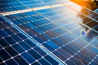 Close Up Of Solar Panel Array