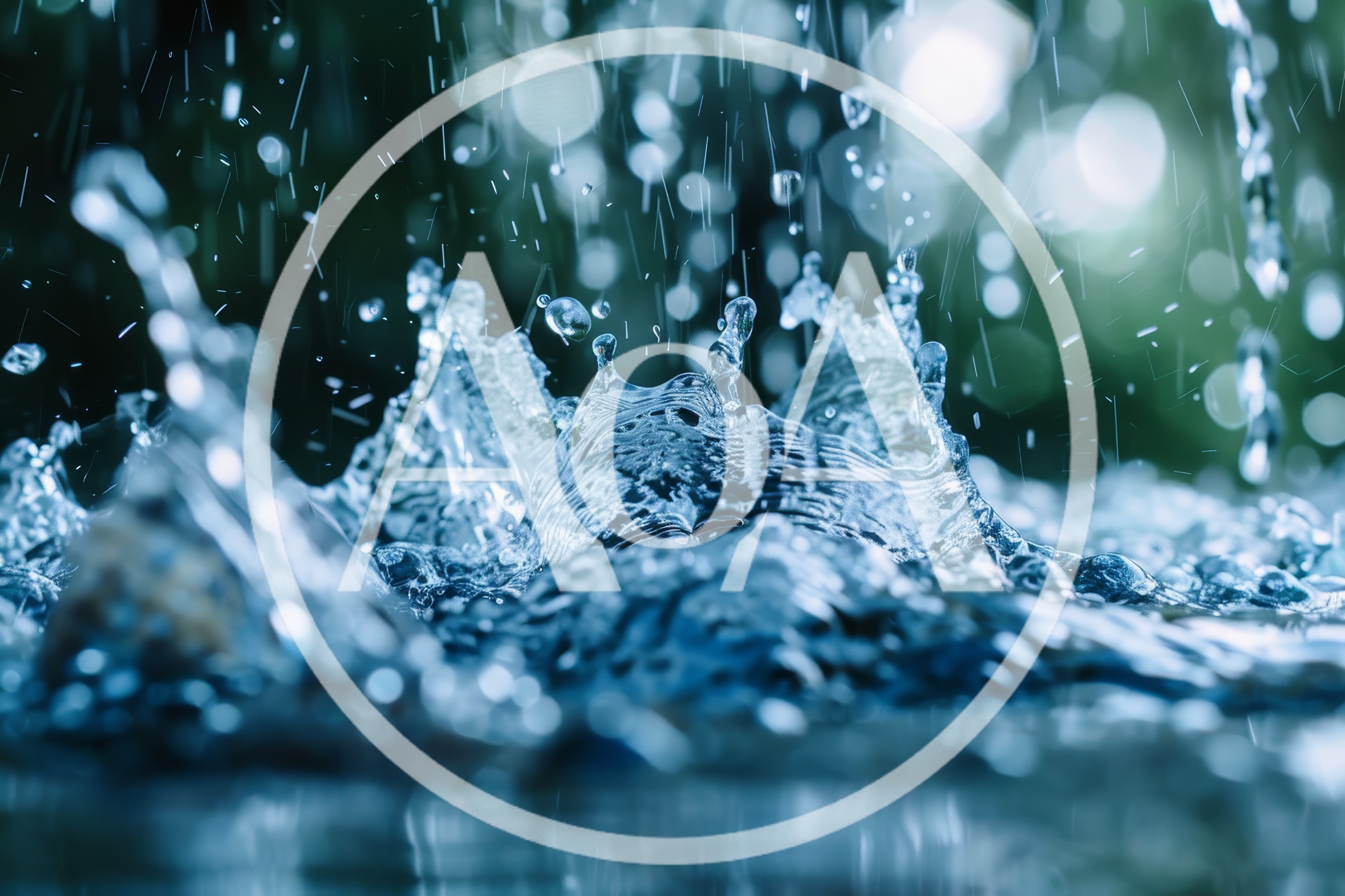 Water Splash Macro Shot With Raindrops