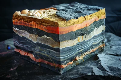 Cross Section Of Geological Strata Layers