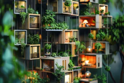 Futuristic Vertical Forest Apartment Complex Architectural Concept
