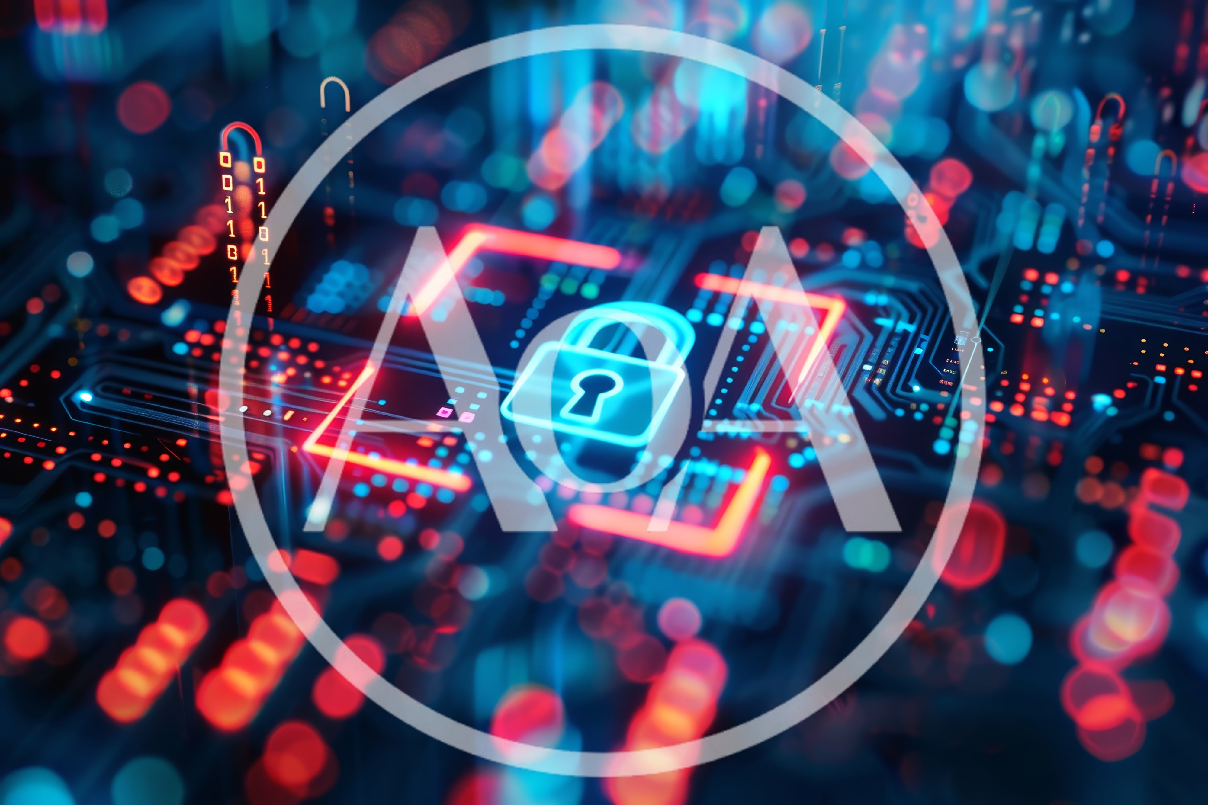 Digital Cybersecurity Concept With Glowing Padlock Icon