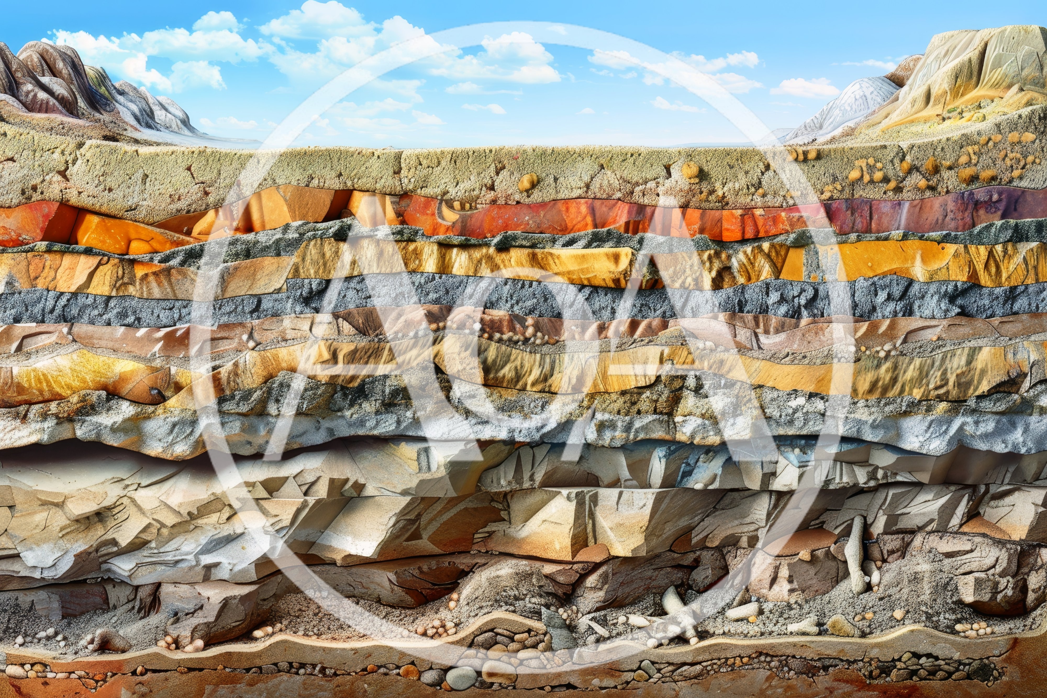 Geological Cross Section Of Earth Strata Layers