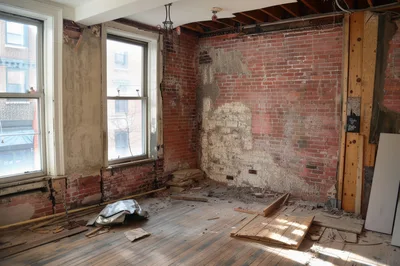Dilapidated Room Interior Under Renovation
