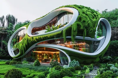 Futuristic Eco-Friendly Organic Architecture Villa