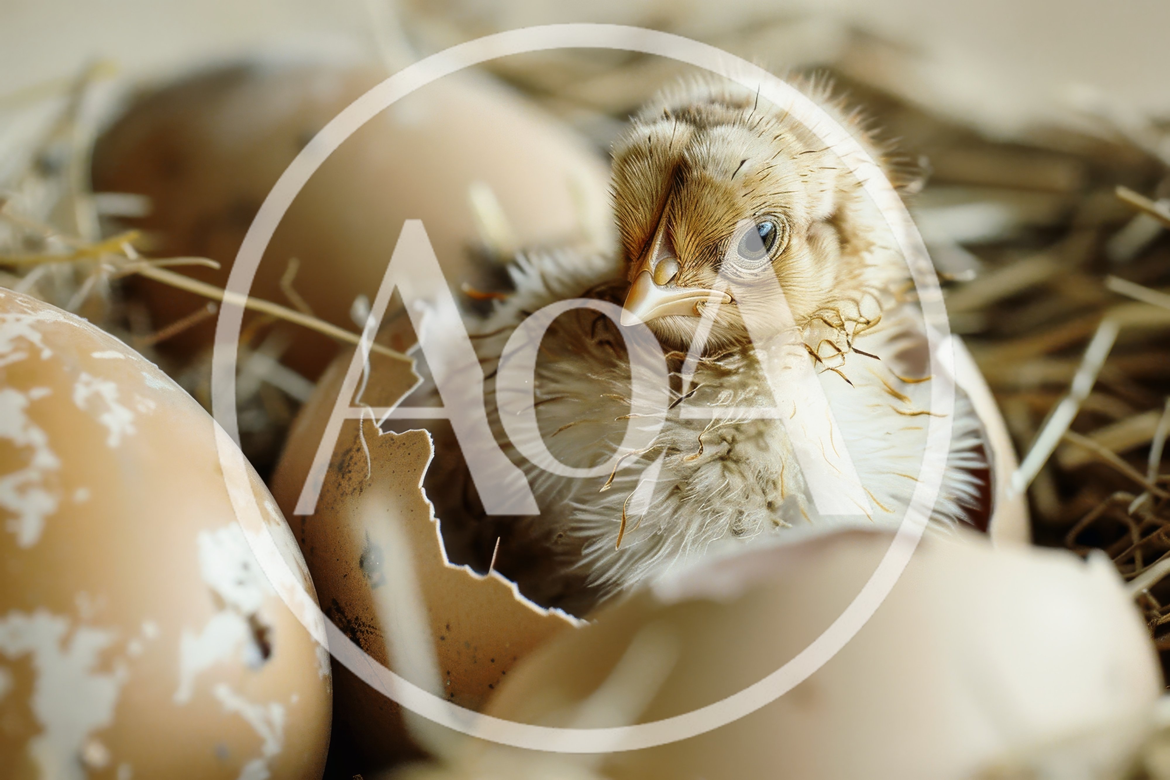 Newborn Chick Emerging From A Cracked Eggshell