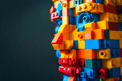 Lego Brick Sculpture Of A Human Face