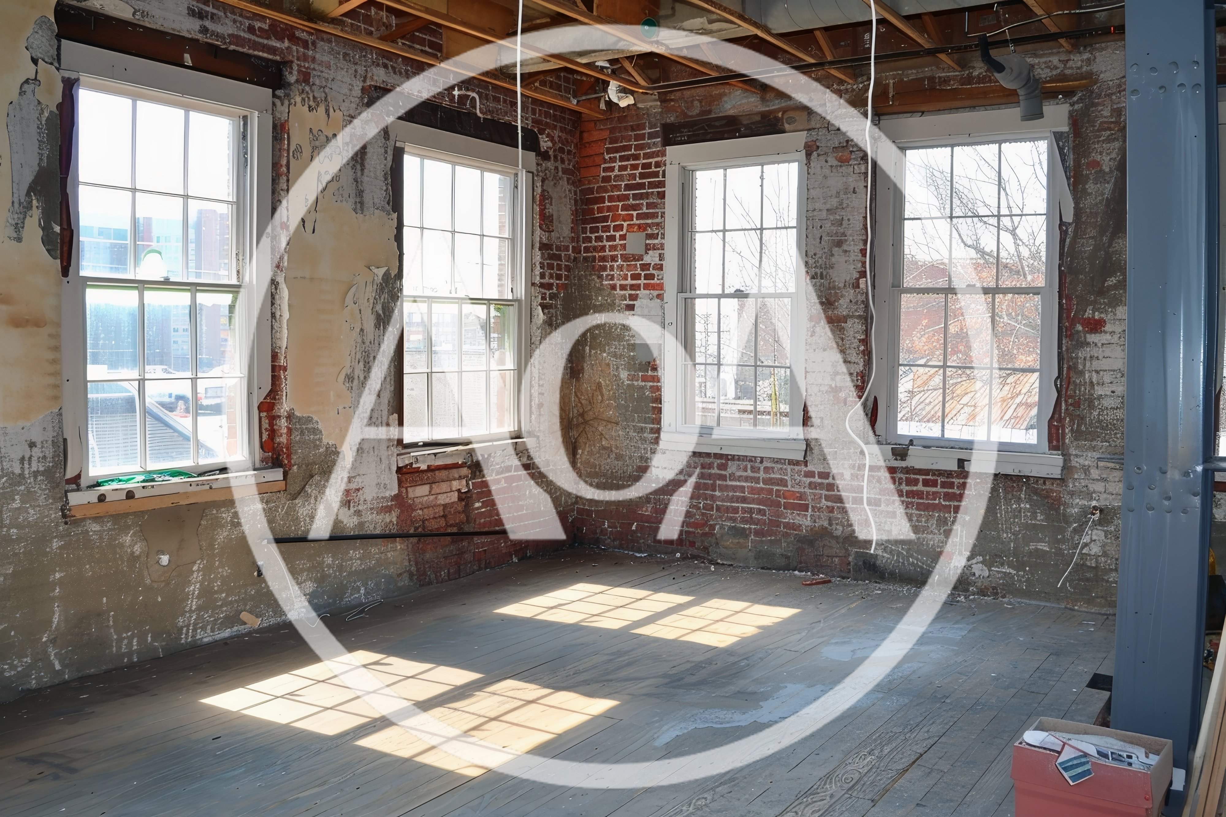 Renovated Industrial Loft Interior With Exposed Brick Walls