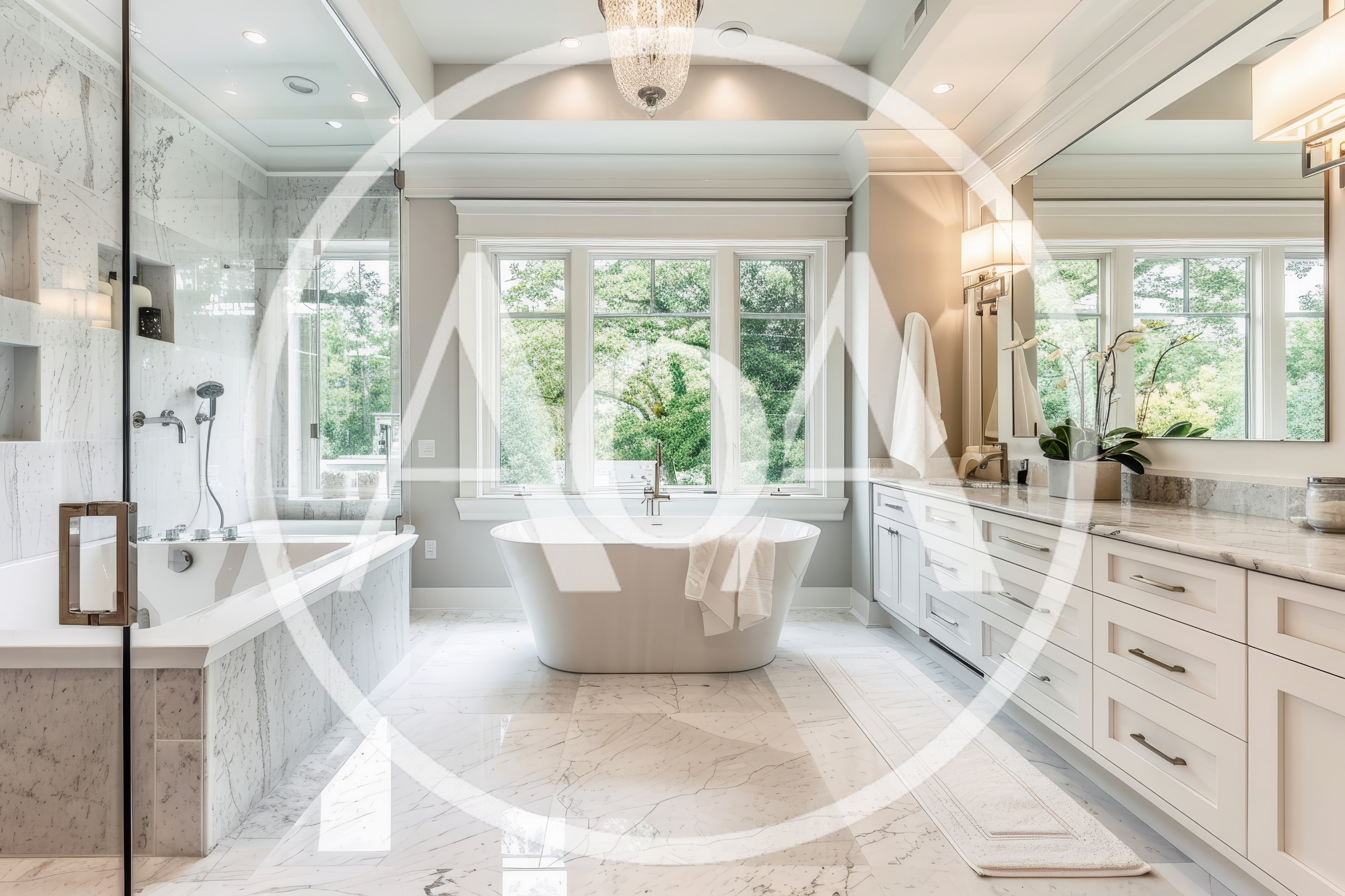 Luxury Modern Bathroom With Freestanding Bathtub