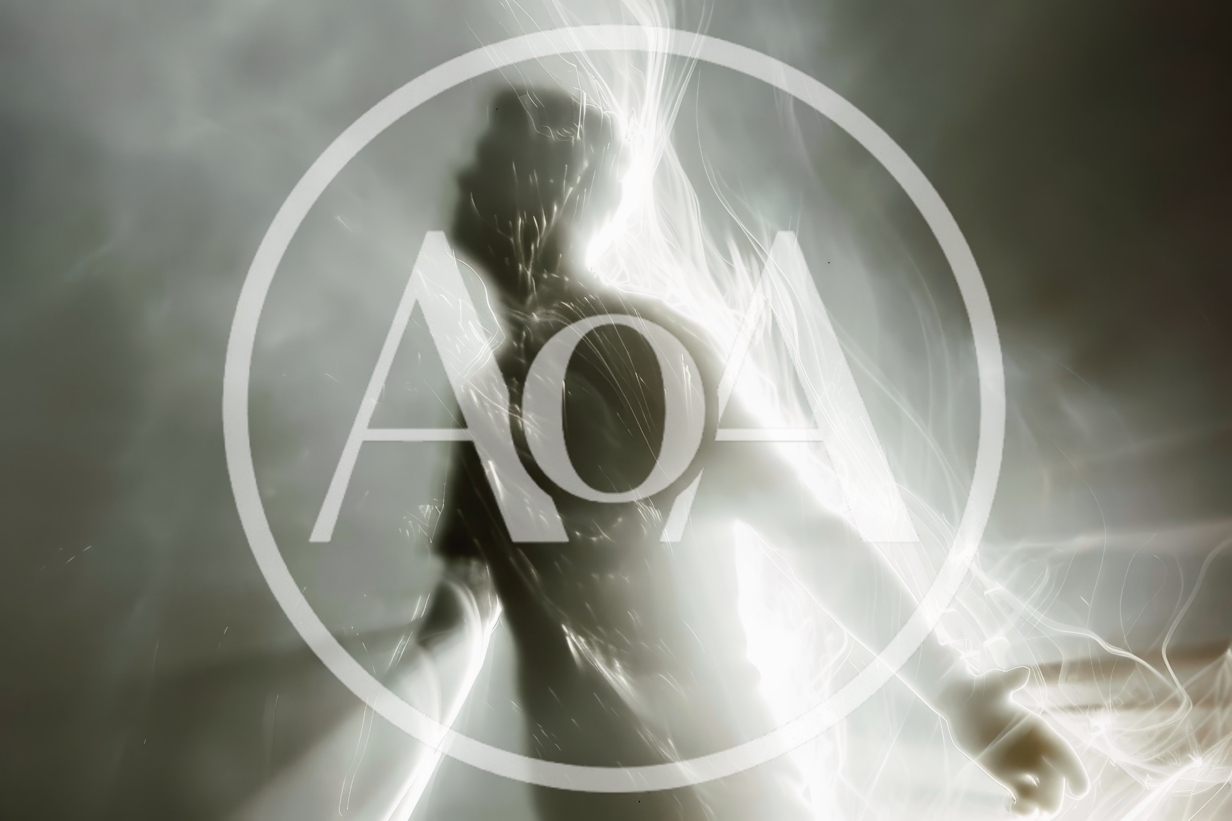 Abstract Silhouette Of A Person Surrounded By Light Trails