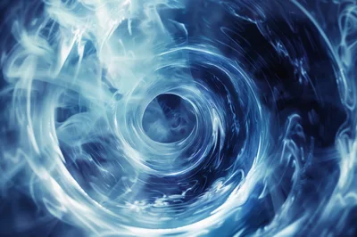 Abstract Blue Swirling Smoke Vortex Background