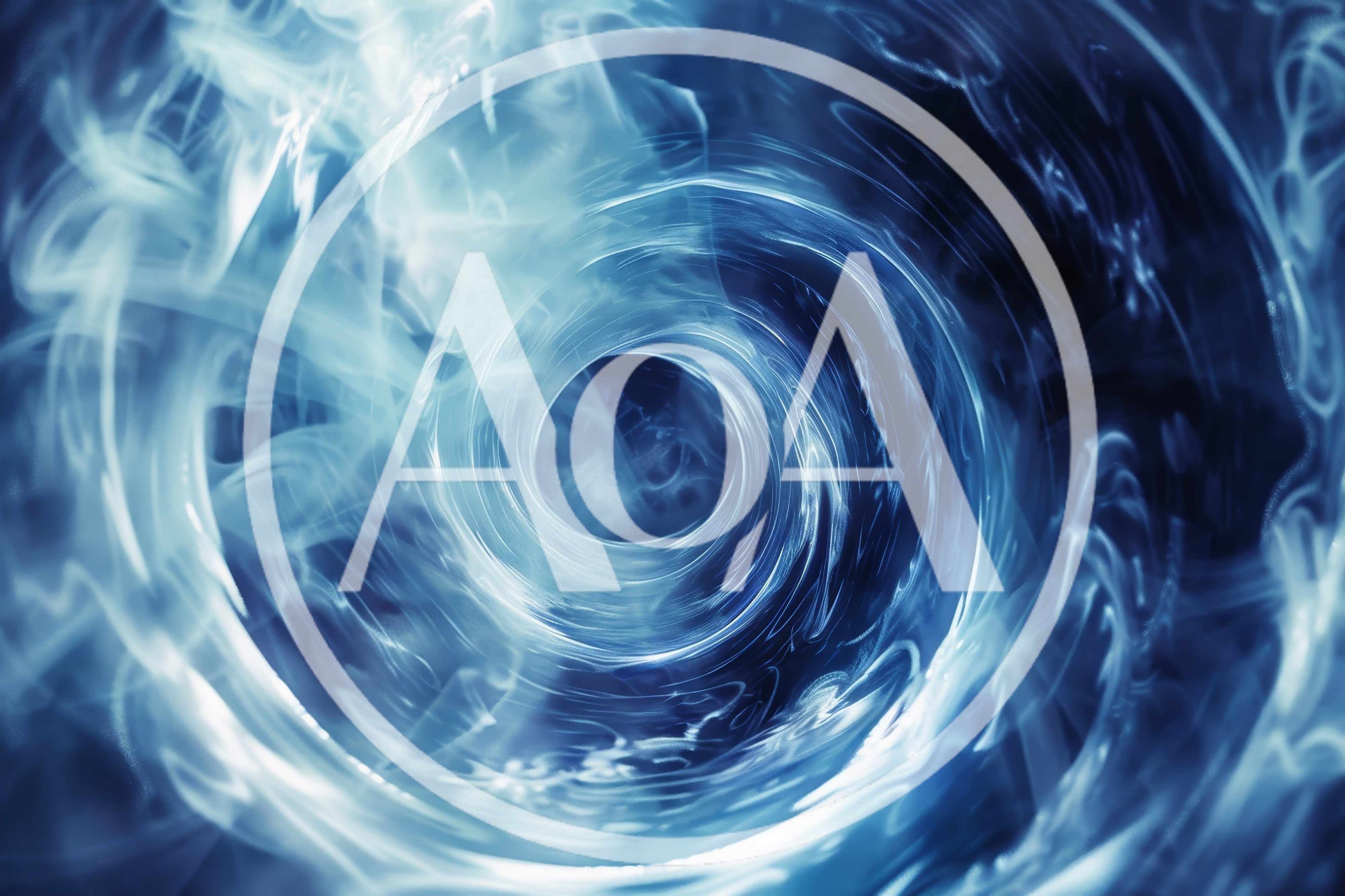 Abstract Blue Swirling Smoke Vortex Background