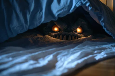 Scary Monster Hiding Under Bed Sheets