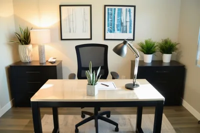 Modern Home Office Setup With Desk And Chair