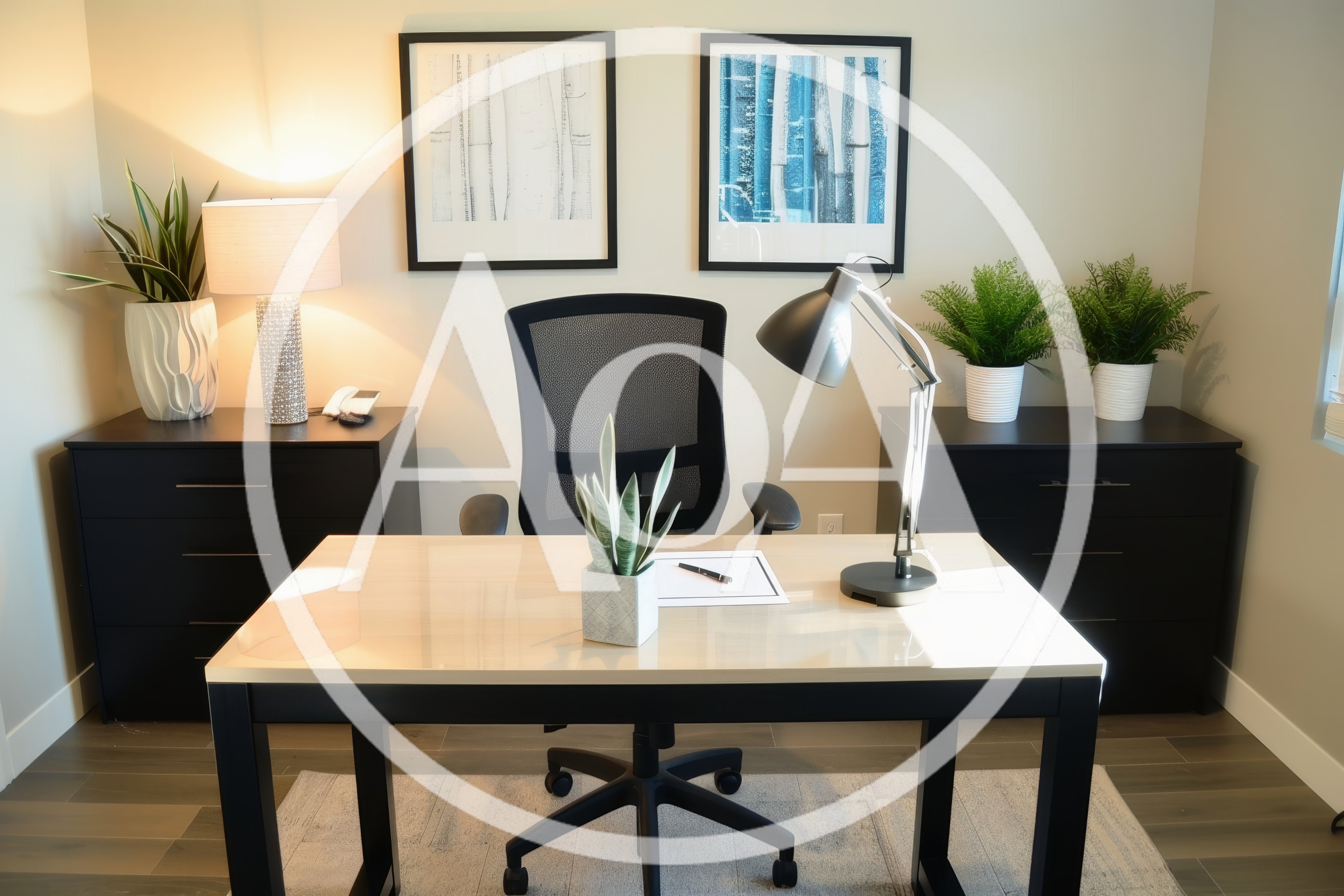 Modern Home Office Setup With Desk And Chair