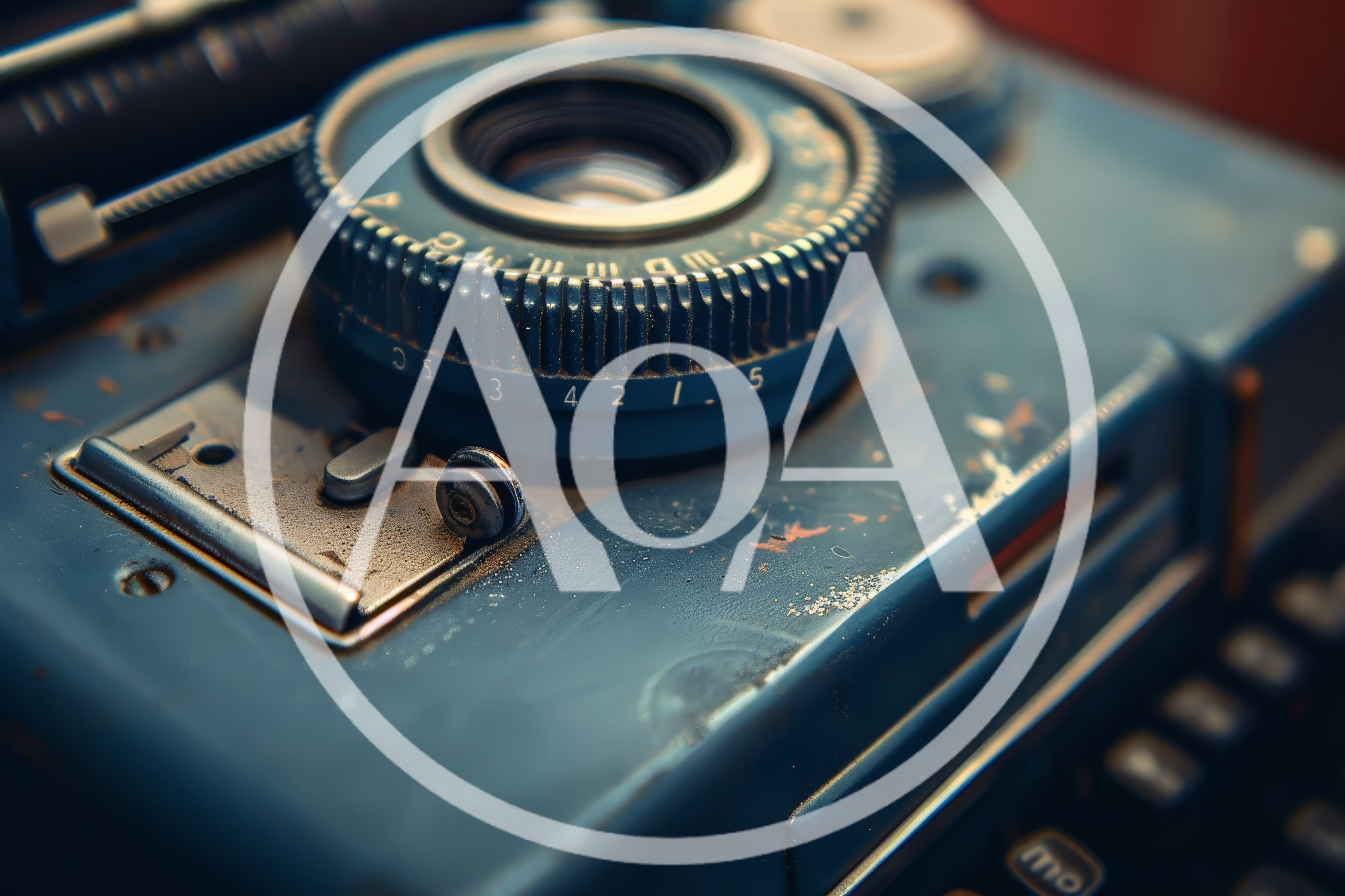 Vintage Camera Lens Detail on Old Mechanical Device