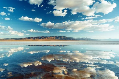 Badwater Basin Salt Flats Reflection Under Dramatic Sky