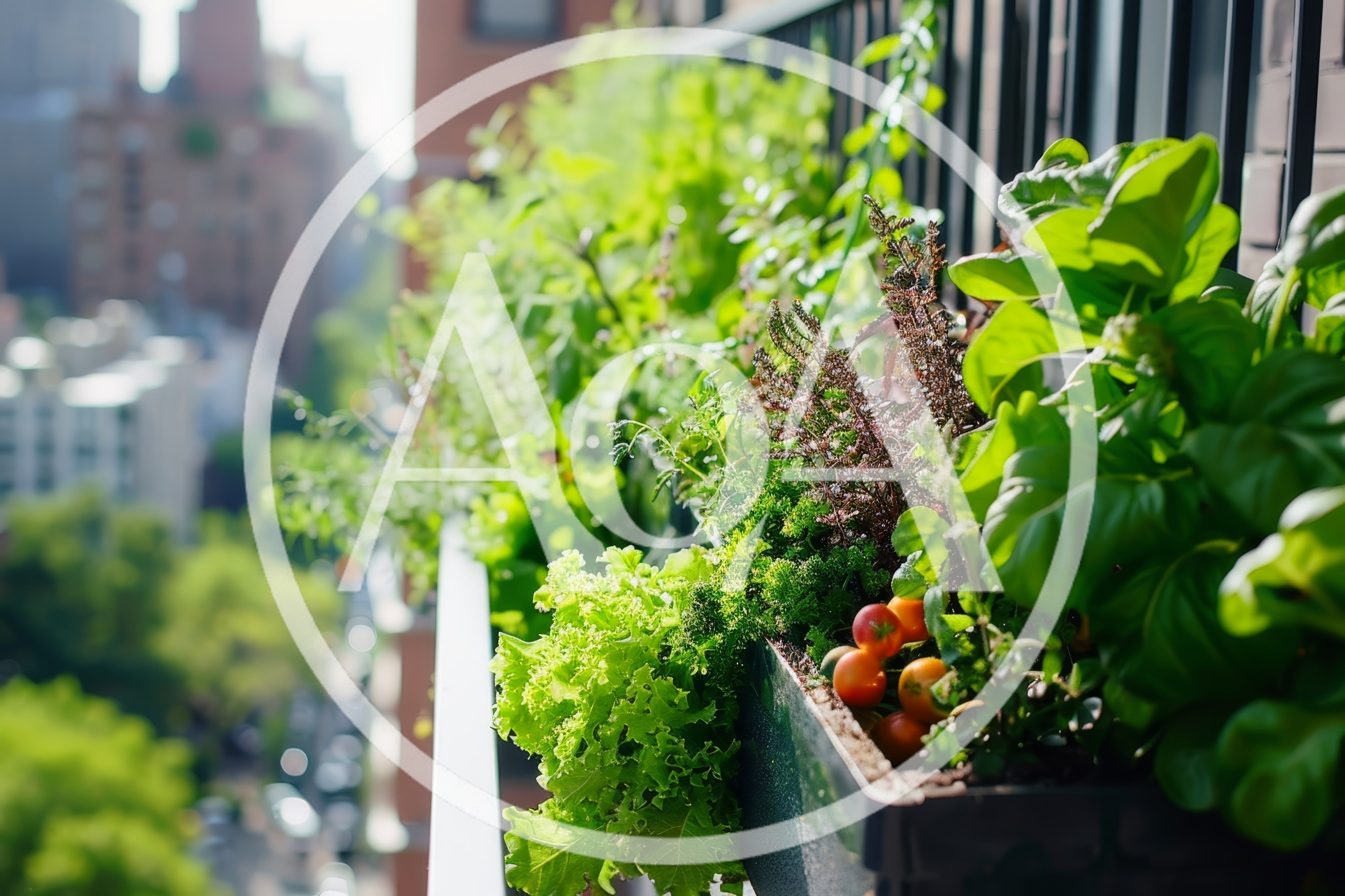 Urban Balcony Vegetable Garden With Fresh Produce