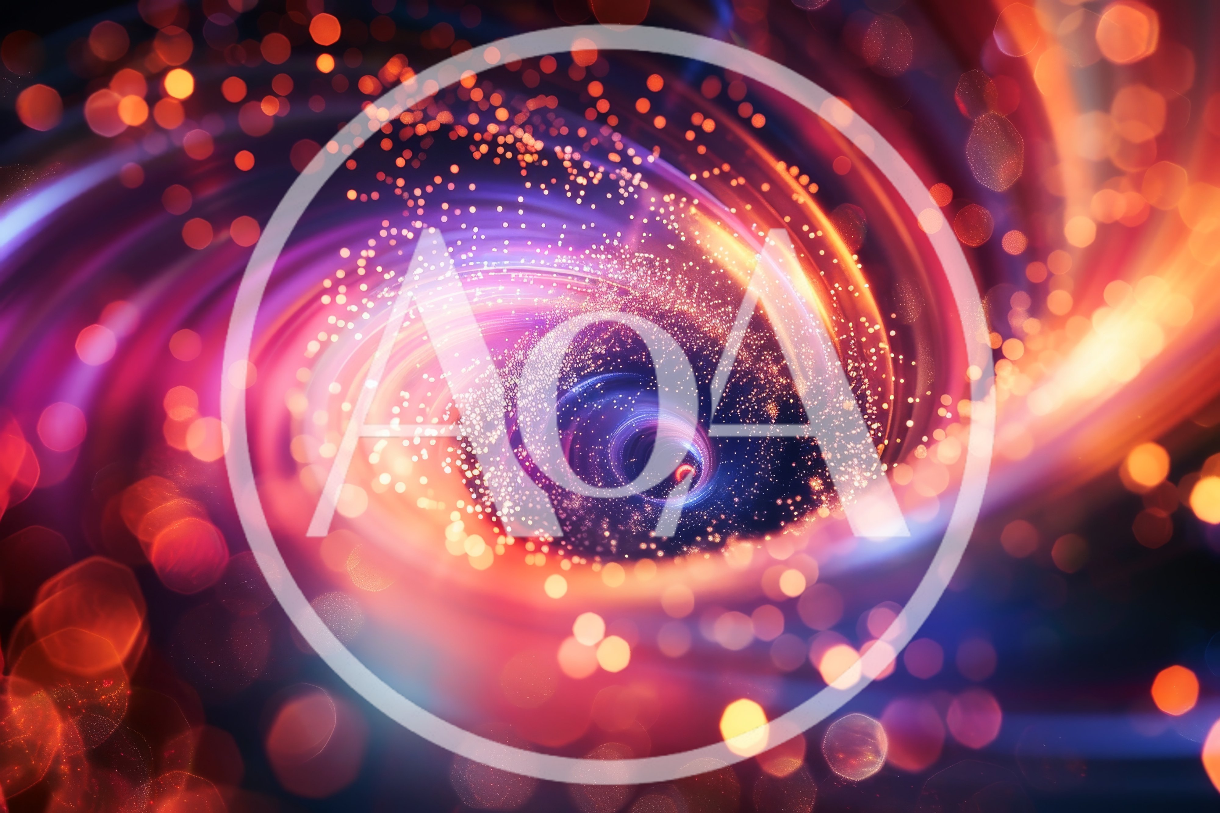 Abstract Cosmic Spiral With Glowing Particles And Light Trails