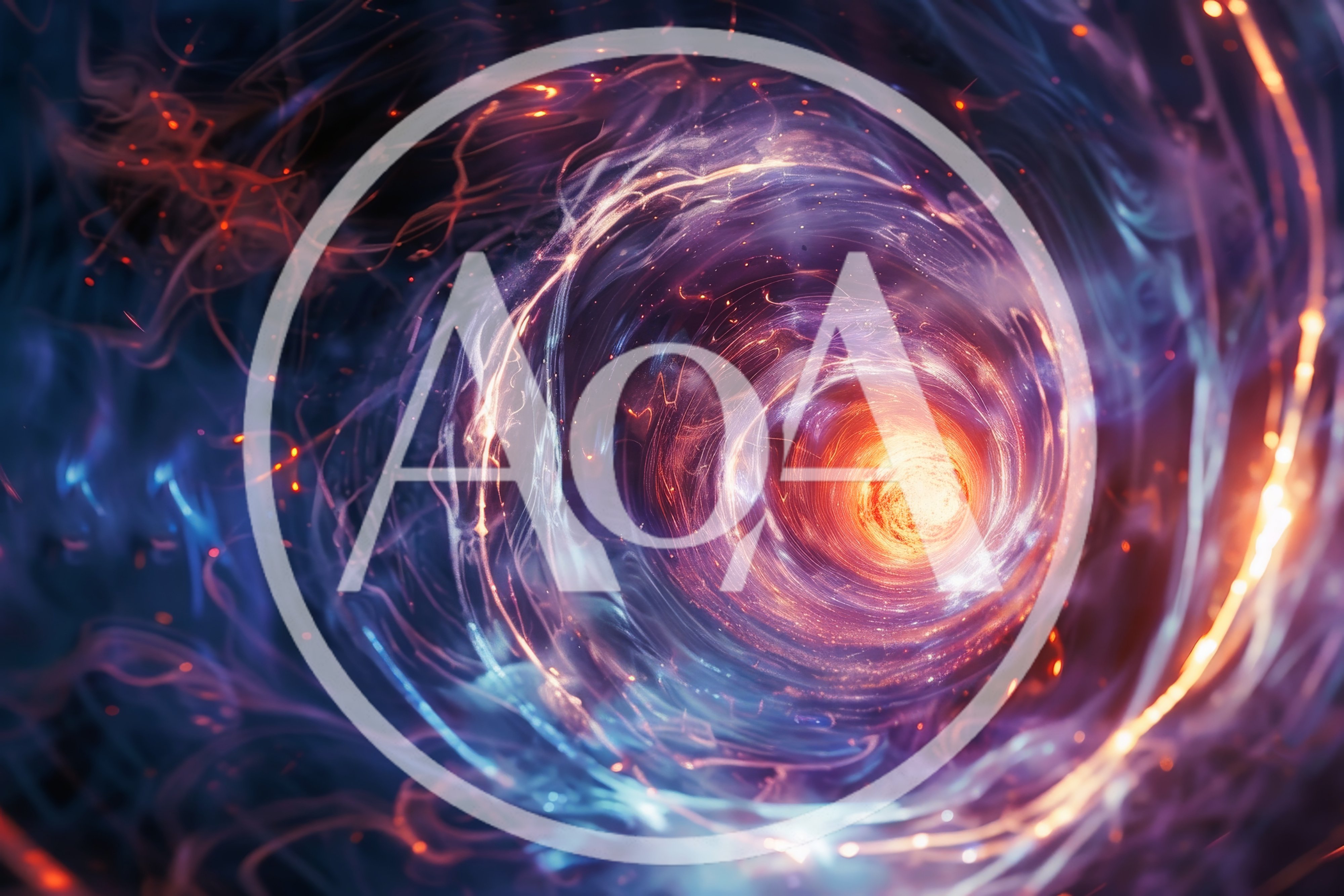 Abstract Cosmic Wormhole Tunnel With Glowing Energy Particles