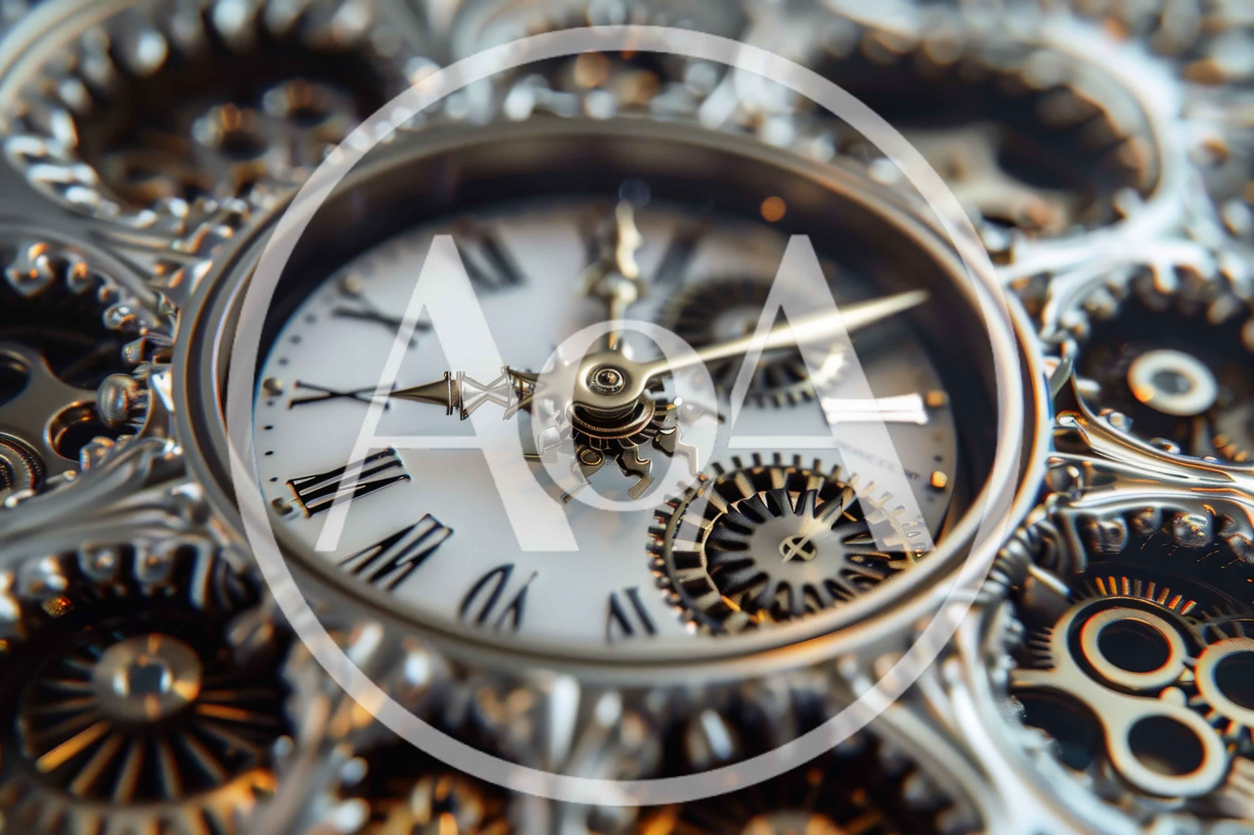 Intricate Mechanical Clockwork Mechanism With Roman Numerals