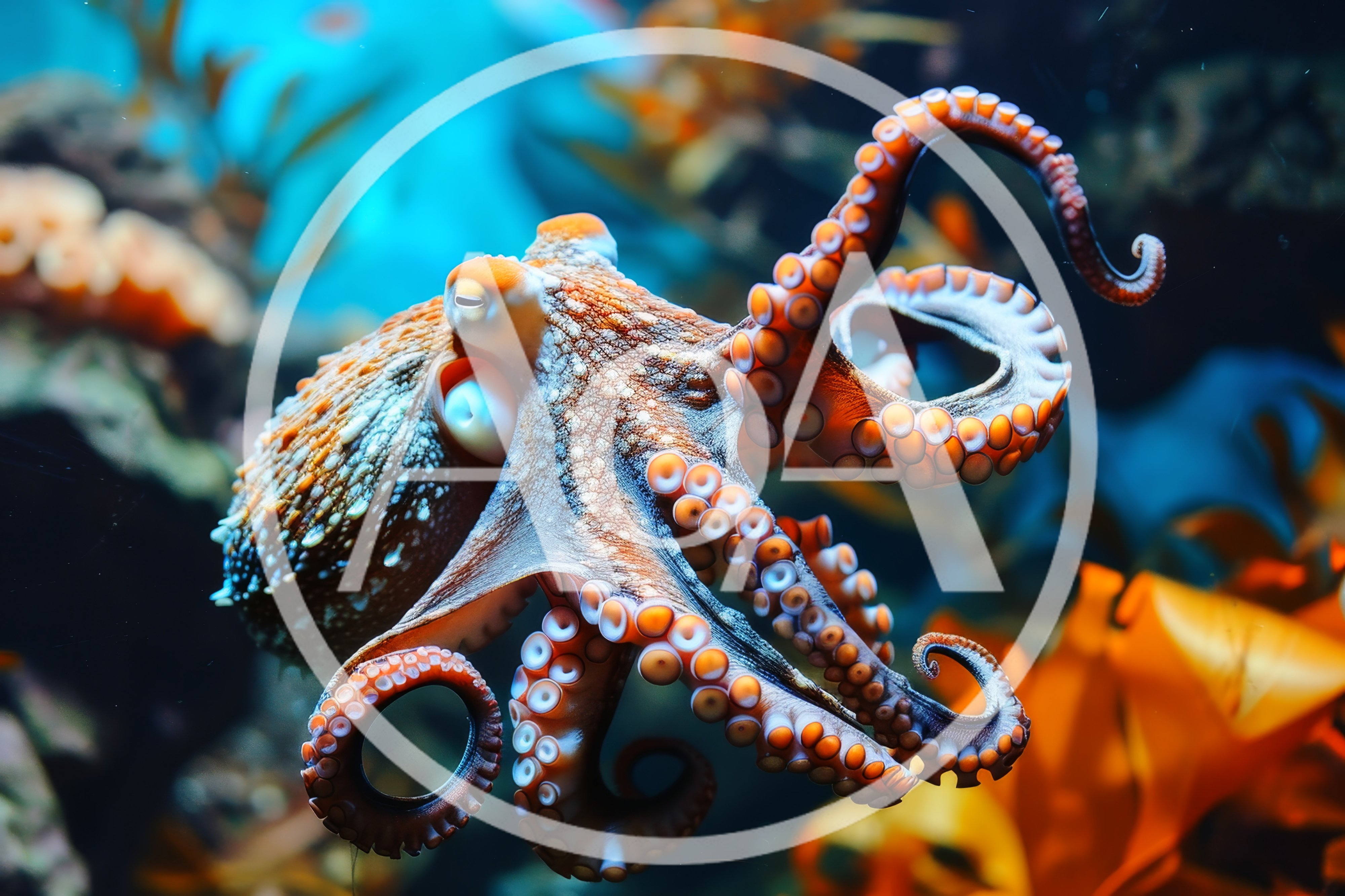 Close Up Of A Vibrant Octopus Underwater