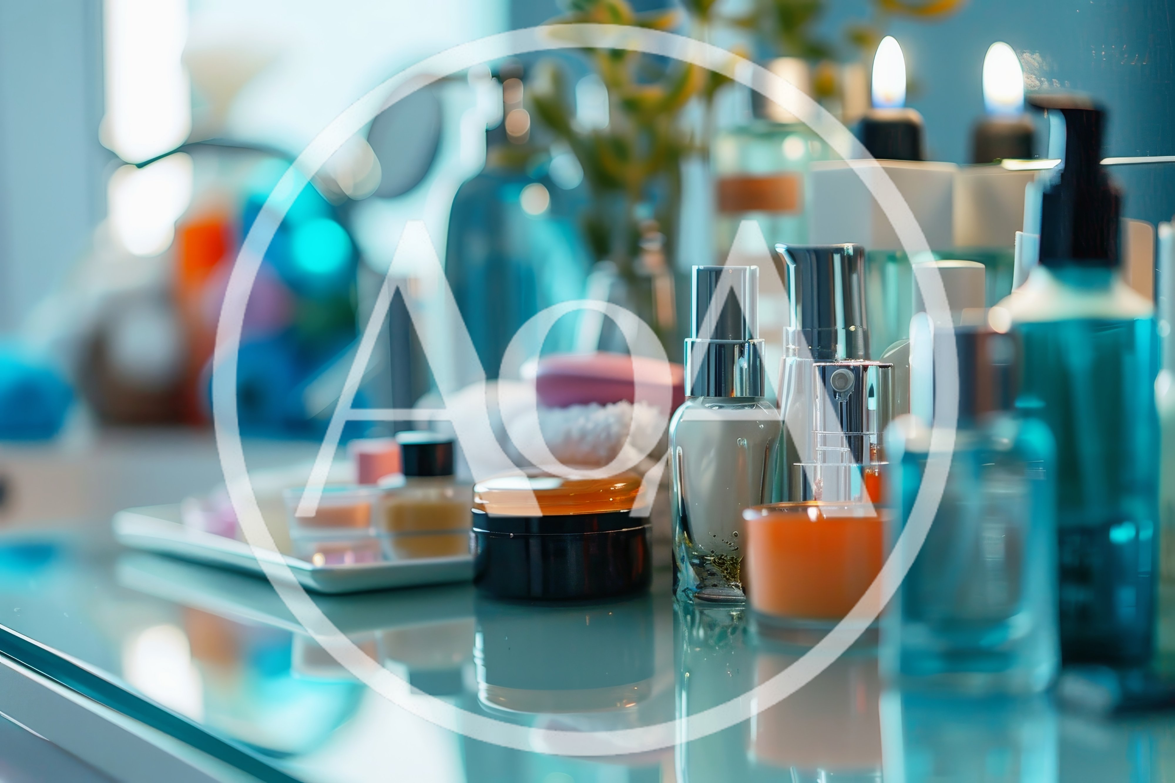 Luxury Skincare Products Arranged On A Bathroom Vanity