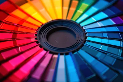 Color Swatch Wheel With Vibrant Rainbow Spectrum