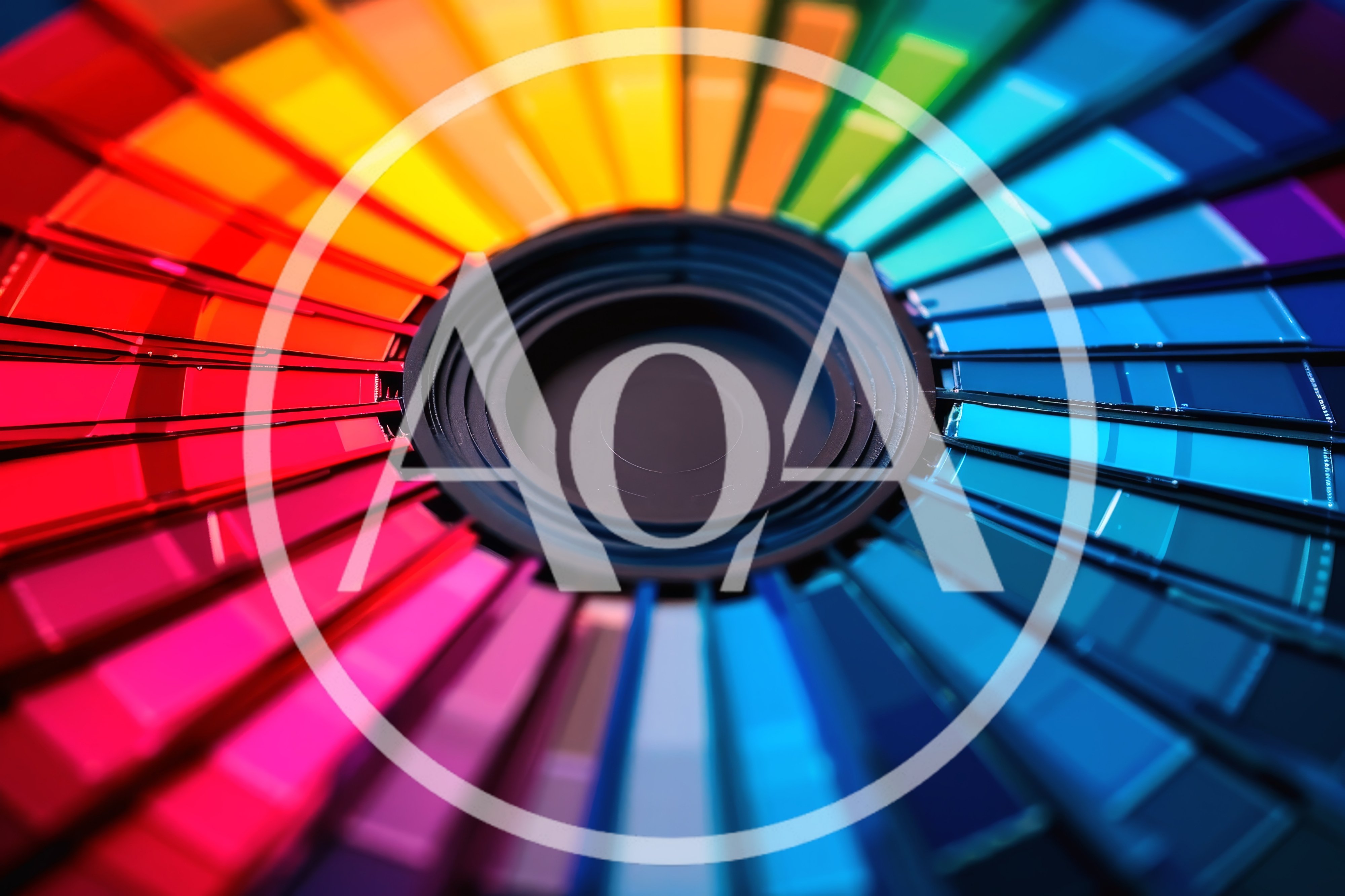 Color Swatch Wheel With Vibrant Rainbow Spectrum